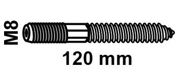 Stockschraube, M8 x 120 mm