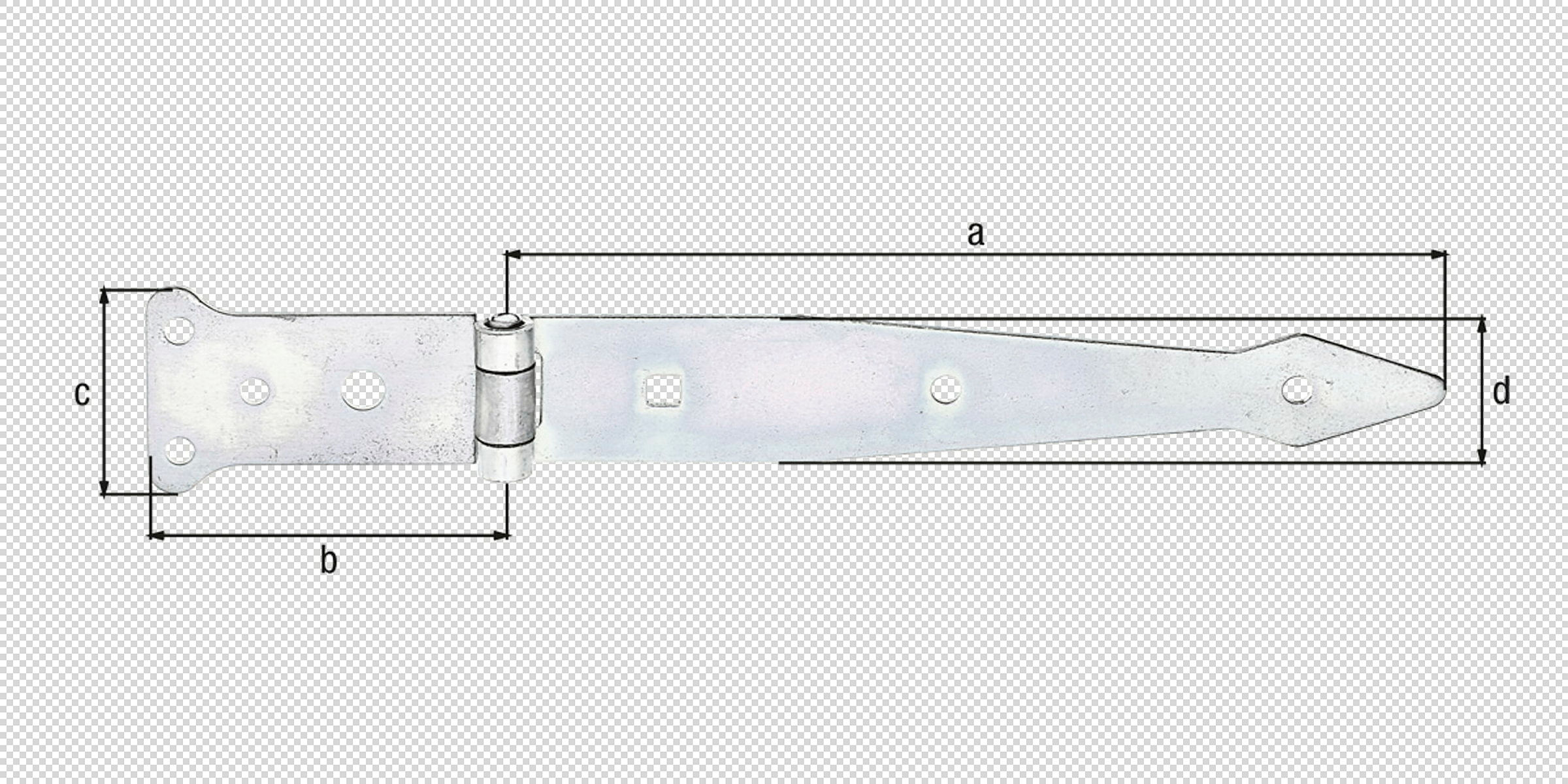 Werfgehänge mit vernietetem Stift 202/77x48 verzinkt