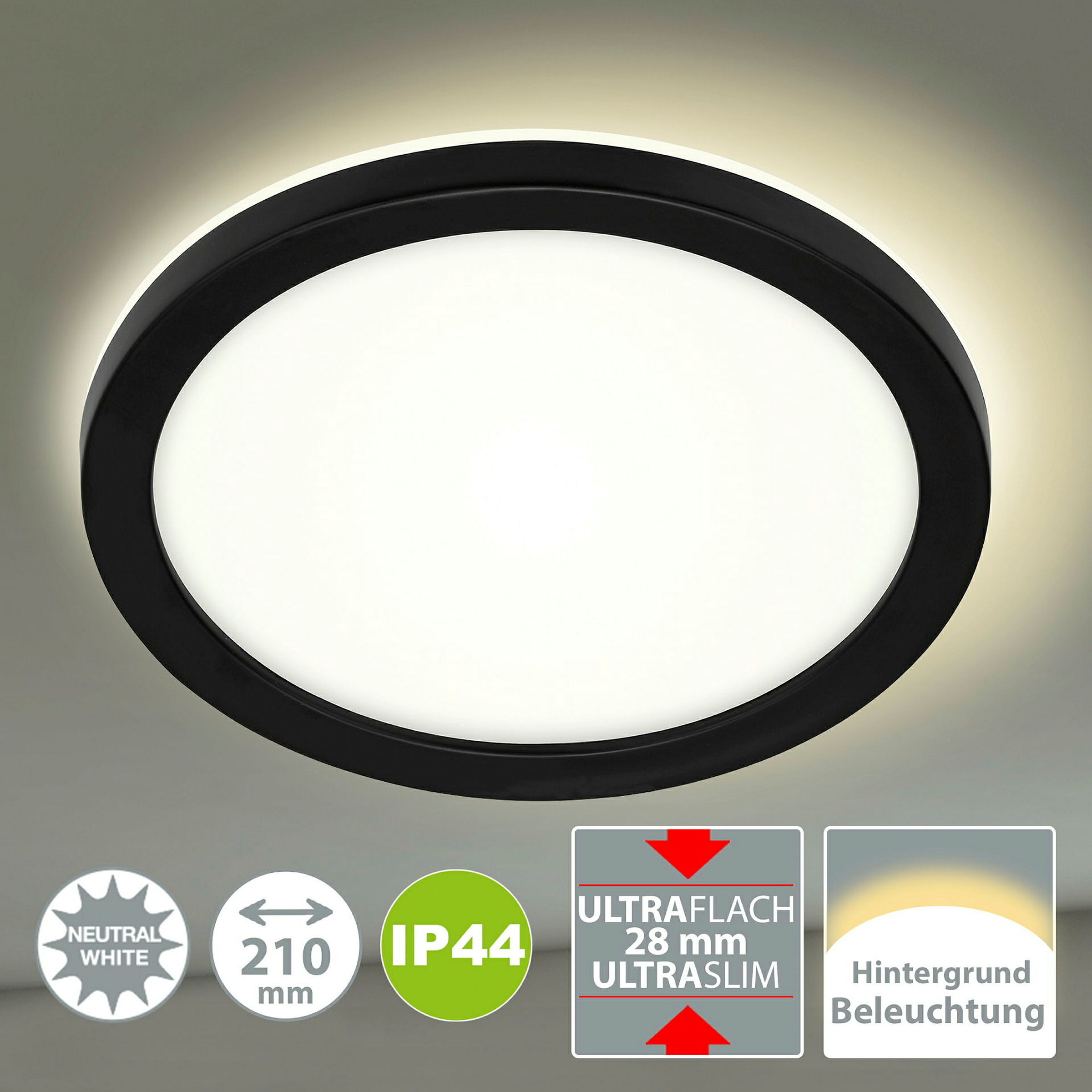 LED Außenleuchte, schwarz, 1xLED-Platine/8W