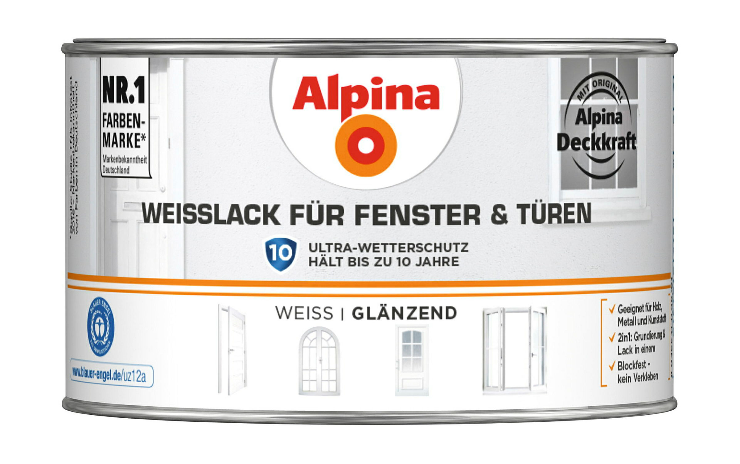 Alpina Weißlack für Fenster & Türen 300ml glänzend