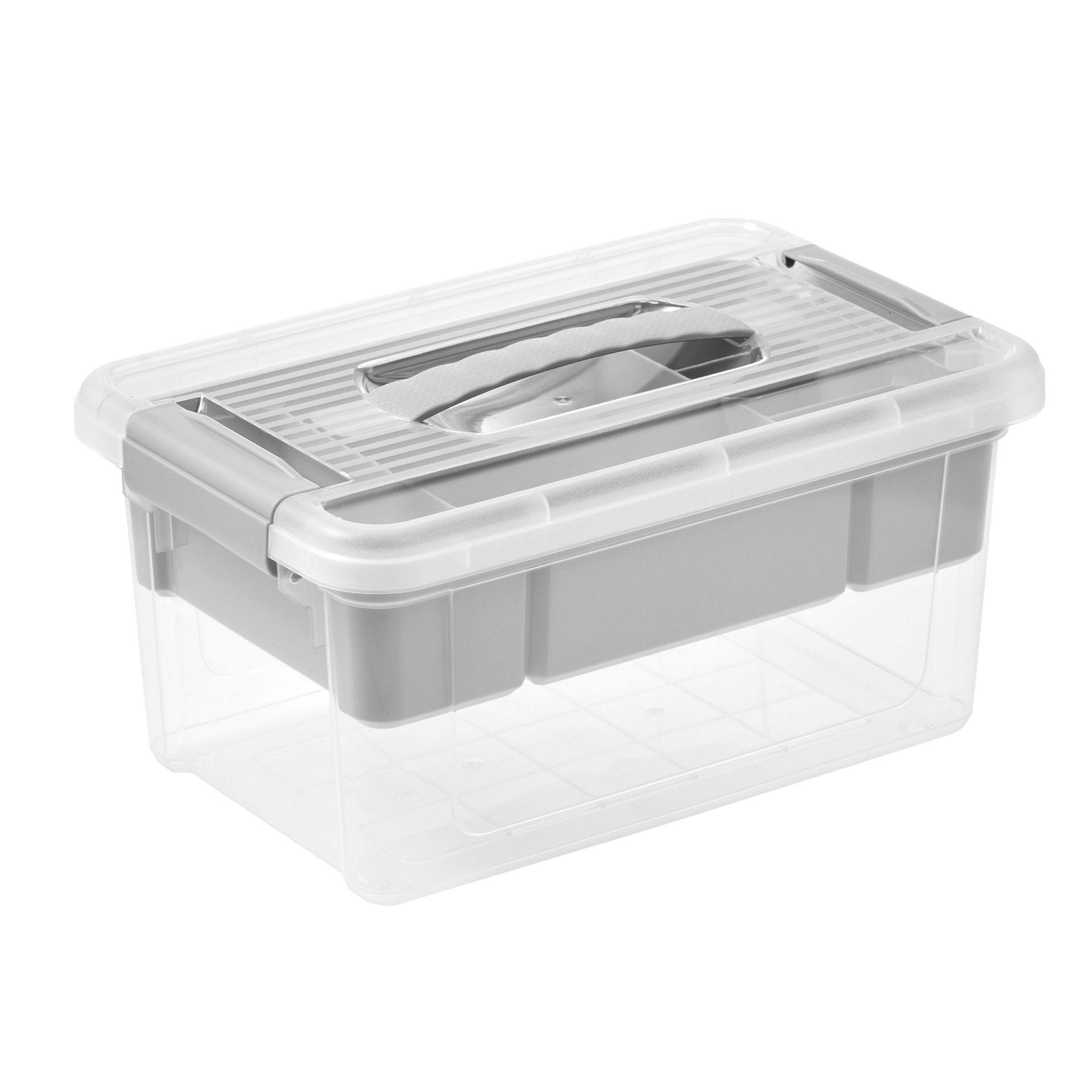 keeeper Organizer-Box, 5 l, mit Griff, 19 x 29 x 14 cm, henri, Grau