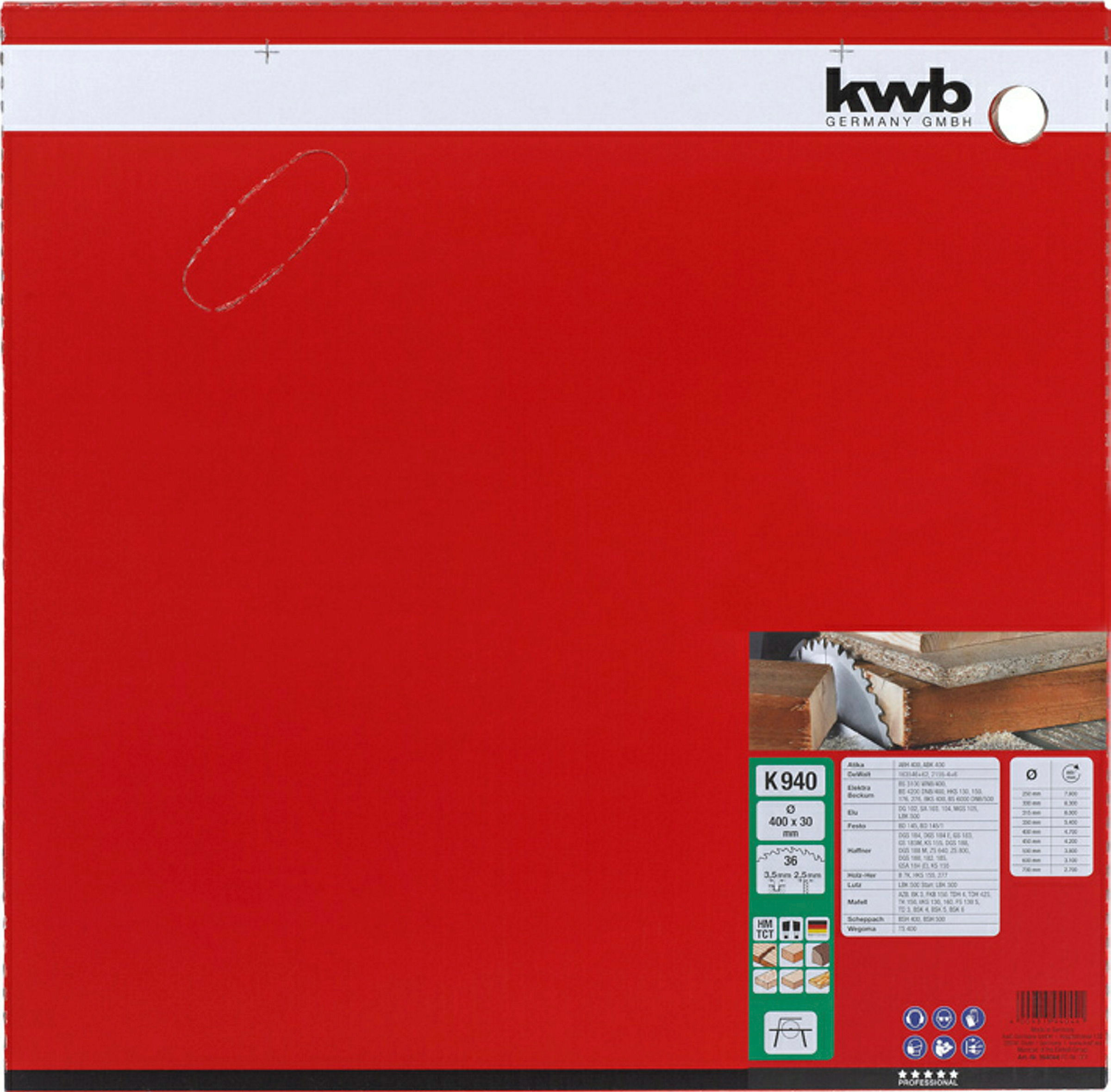 Bauholz-Kreissägeblätter für Bau- und Tischkreissägen Ø 400 x 30 mm
