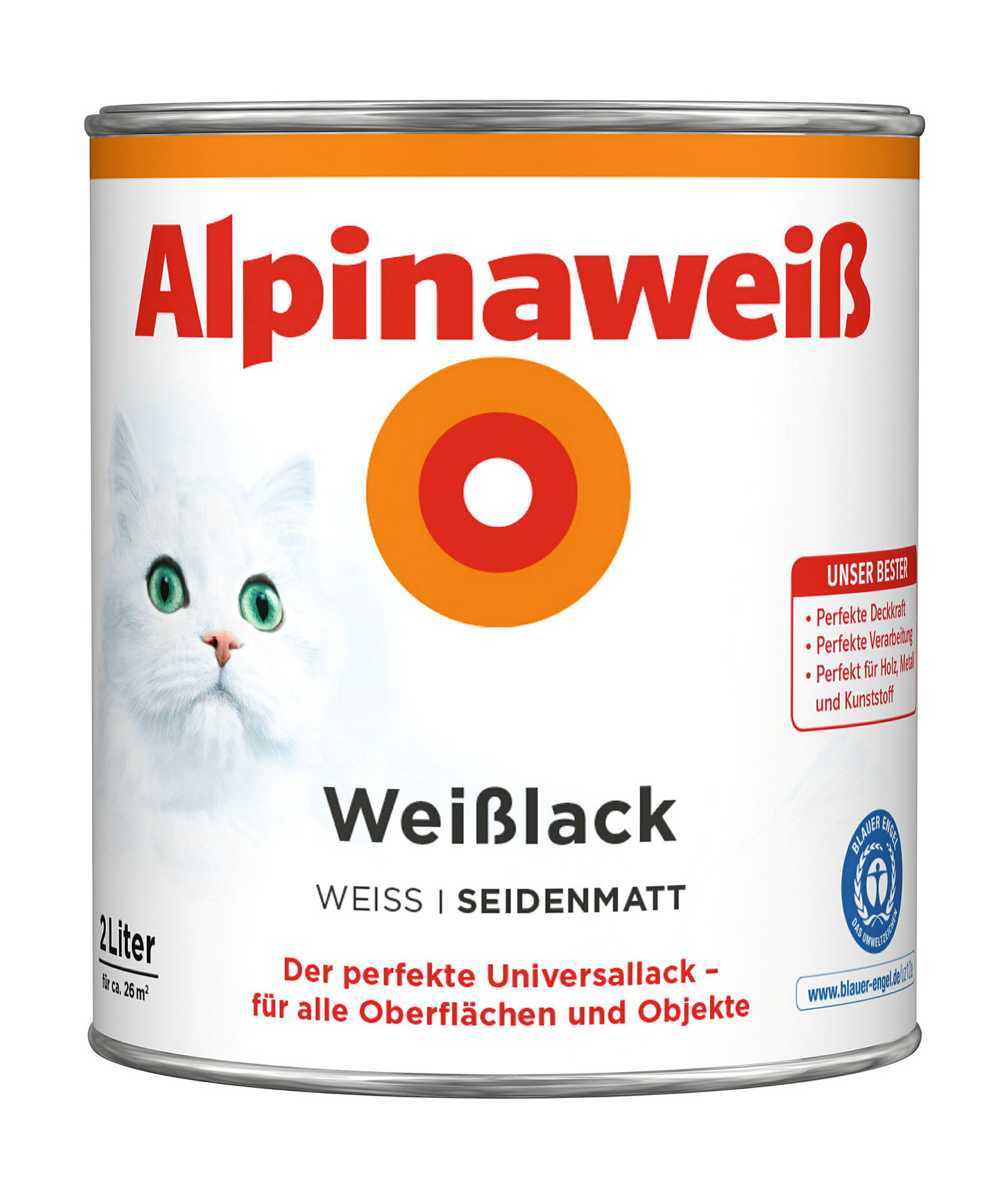 Alpina Weißlack 2 Liter seidenmatt