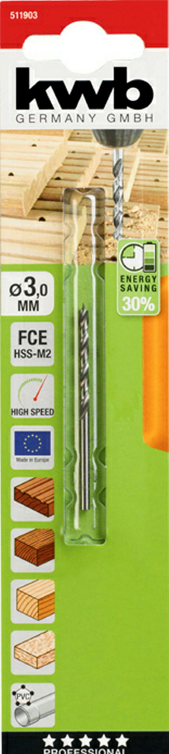 FCE Hartholzbohrer, ø 3.0 mm