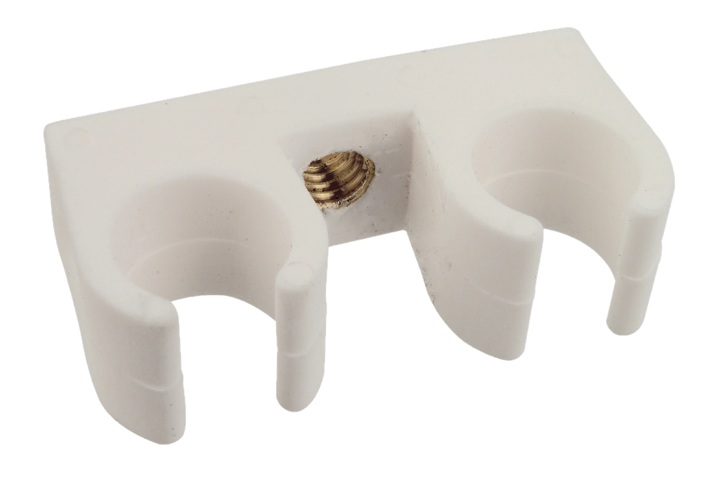 Rohrclip doppelt, 15 mm, mit M6 Gewindehülse (10x)