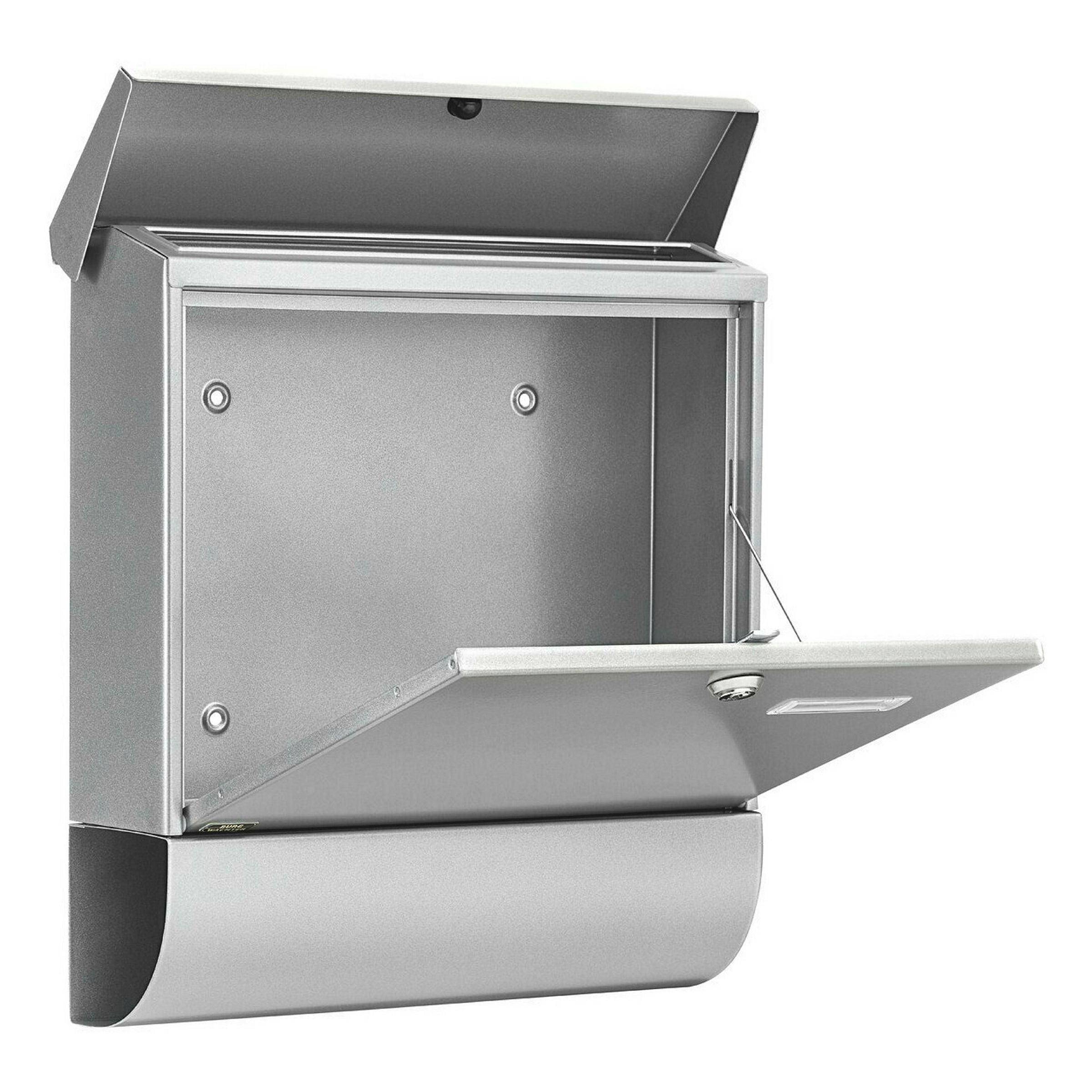 Briefkasten-Set Stahl-lack. Vario 86720Si silber
