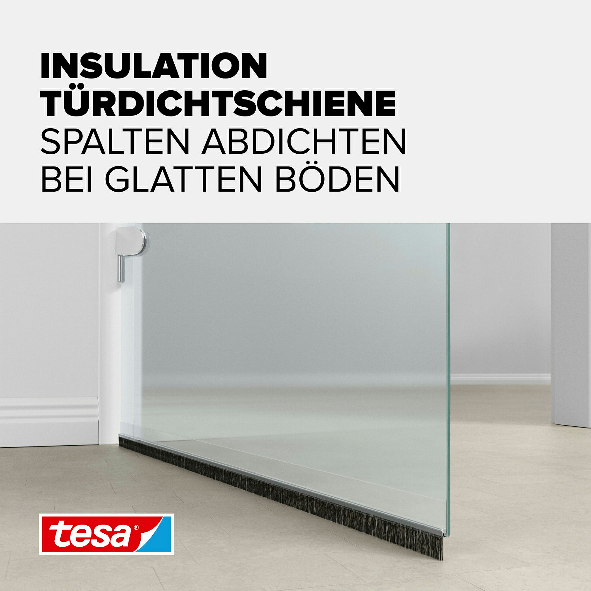 tesamoll® Standard Türdichtschiene für glatte Böden transparent