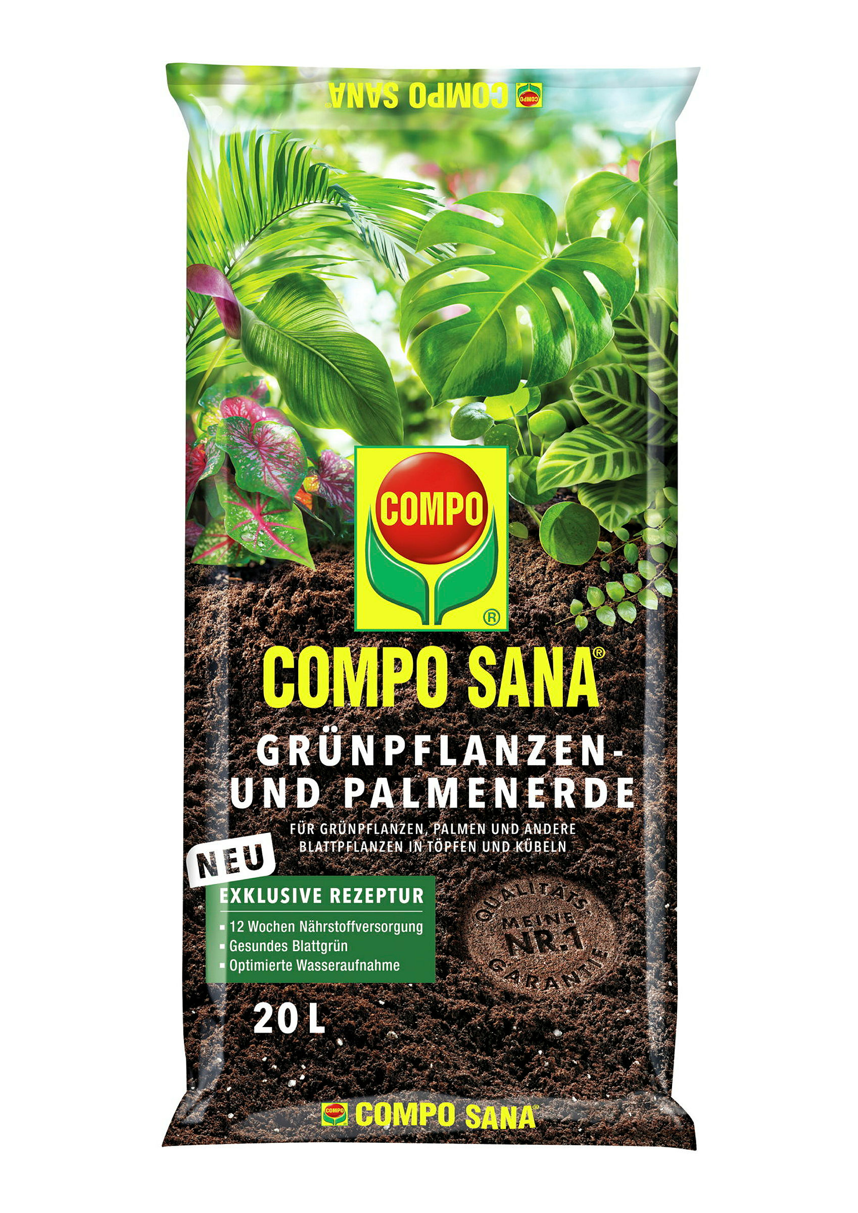 COMPO SANA® Grünpflanzen- u.Palmenerde 20L, 102x20L