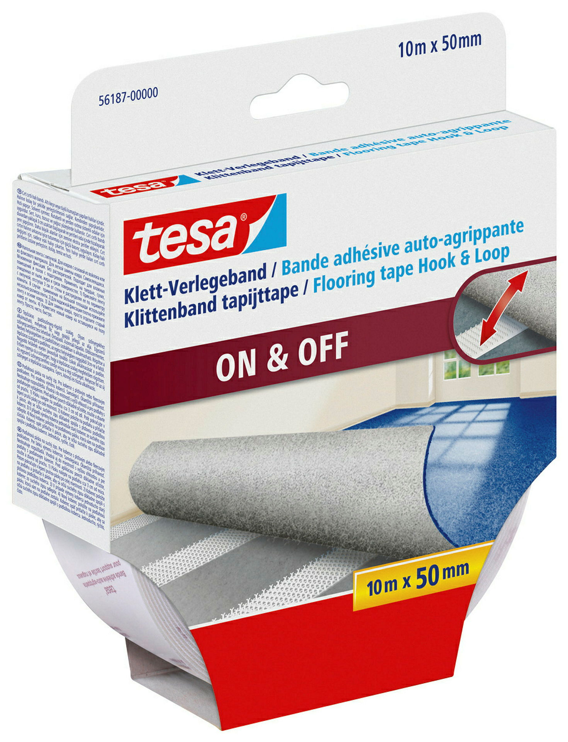 tesa® Klett-Verlegeband, 10m x 50mm