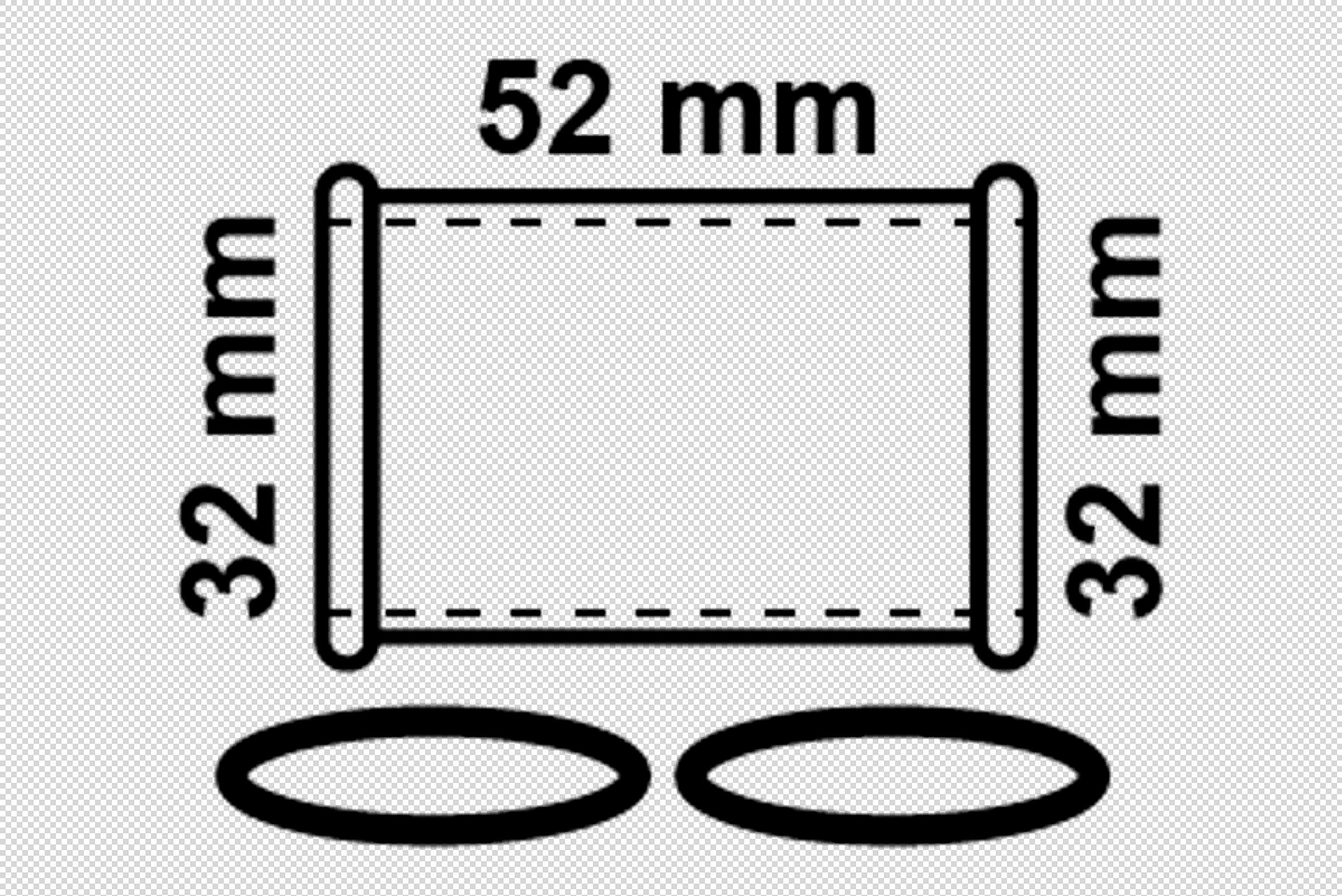 Doppelmuffe, Chrom, 32 mm x 52 mm, mit O-Ringen