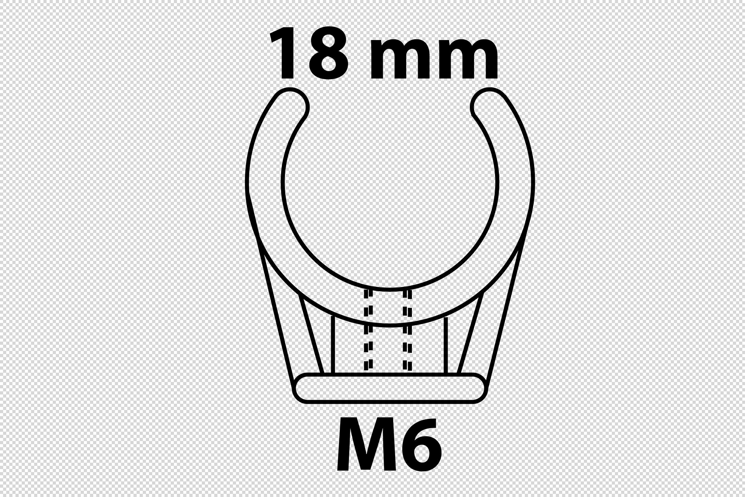 Rohrclip einfach, 18 mm, mit M6 Gewindehülse