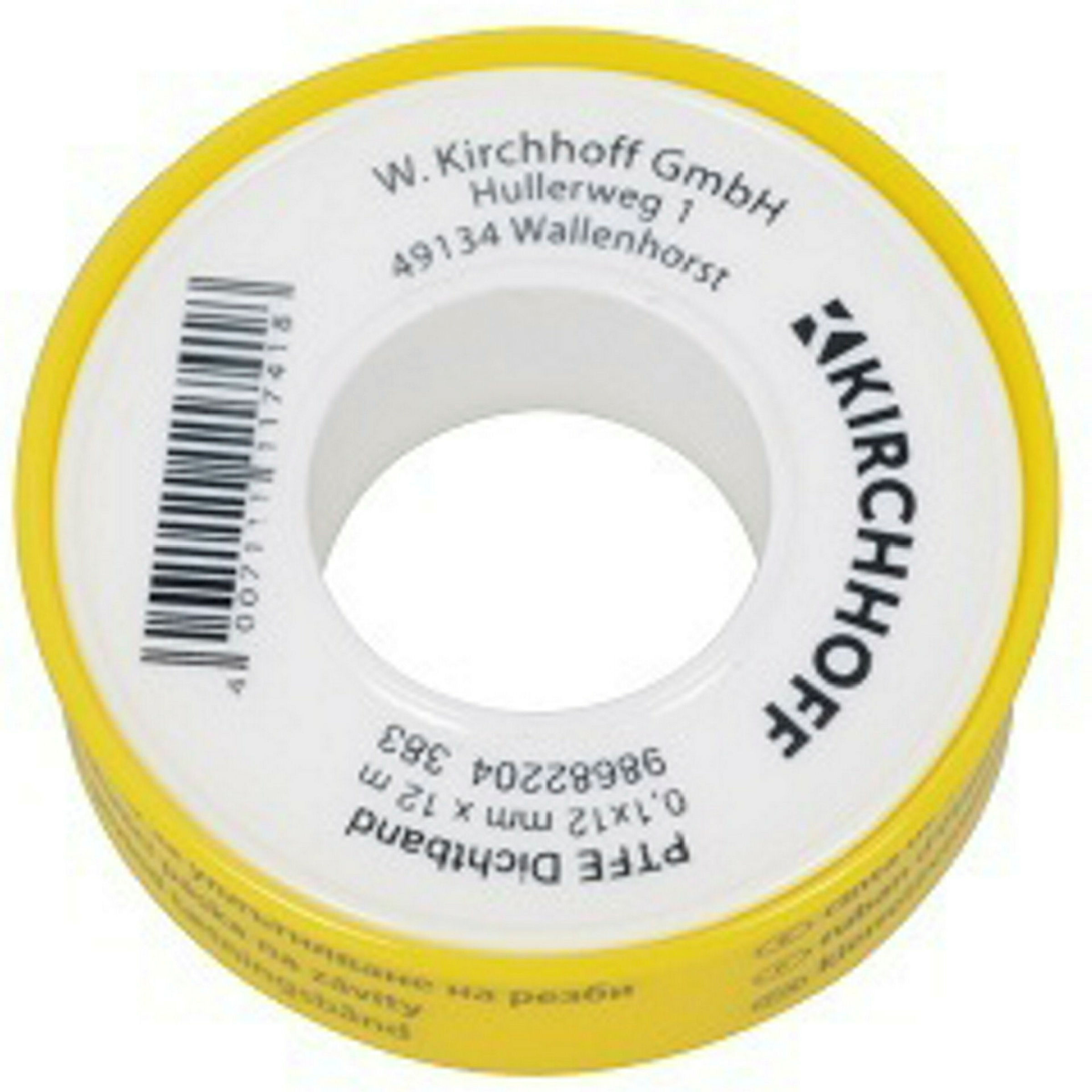 PTFE Gewindedichtband, 0,1 x 12 mm x 12 m, DVGW