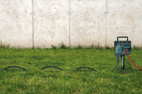 Gartensteckdose mit Erdspiess 2-Fach 14m Kabel H07RN-F3G15