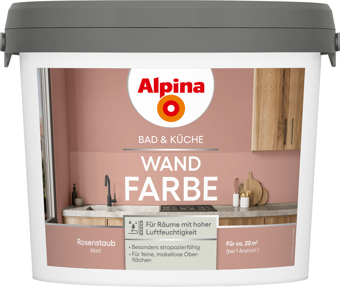 Alpina Bad & Küche Wand-Farbe Rosenstaub 2,5L