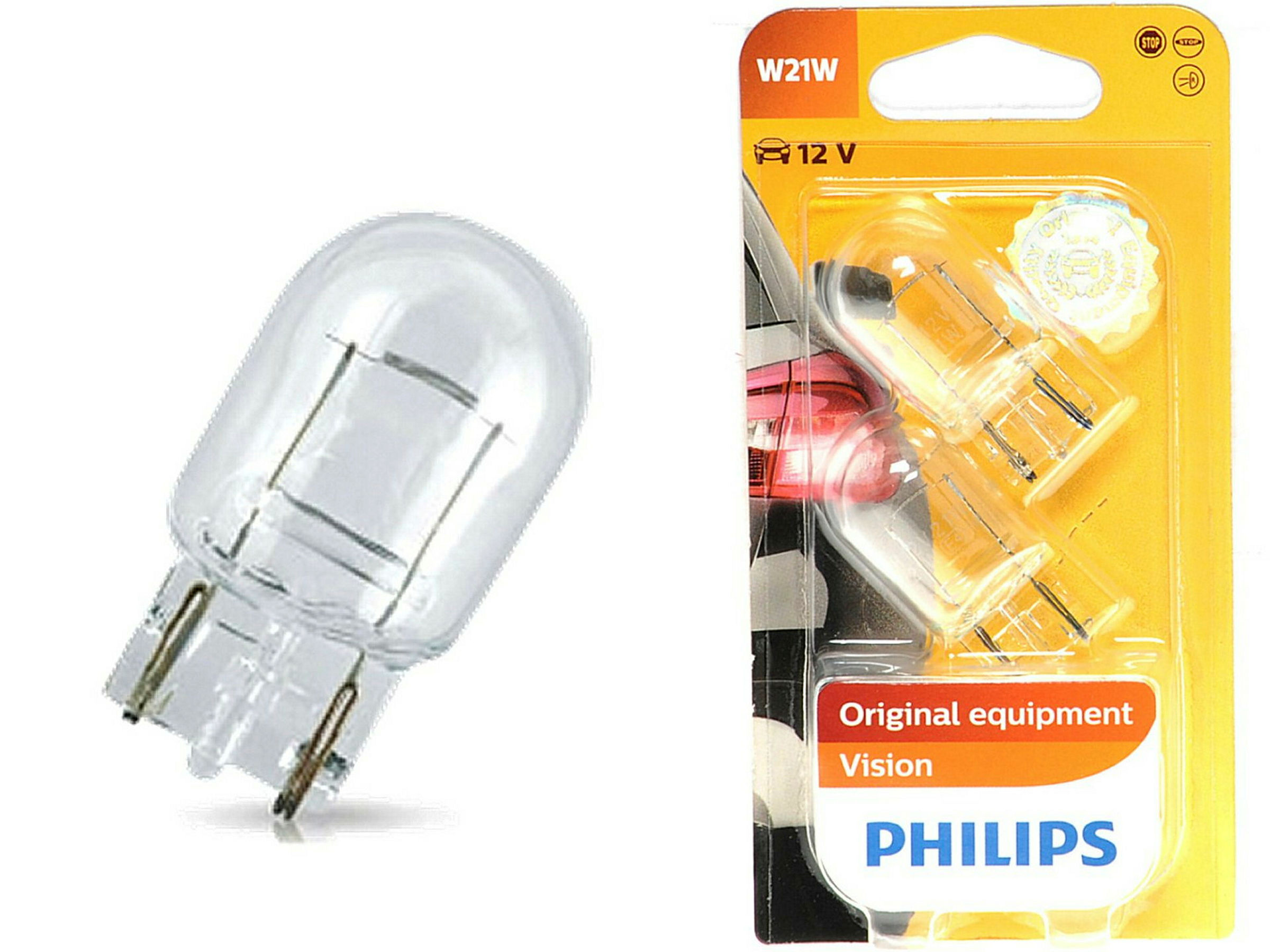 PHILIPS Glassockelbirne W21W, W3x16d, 12V