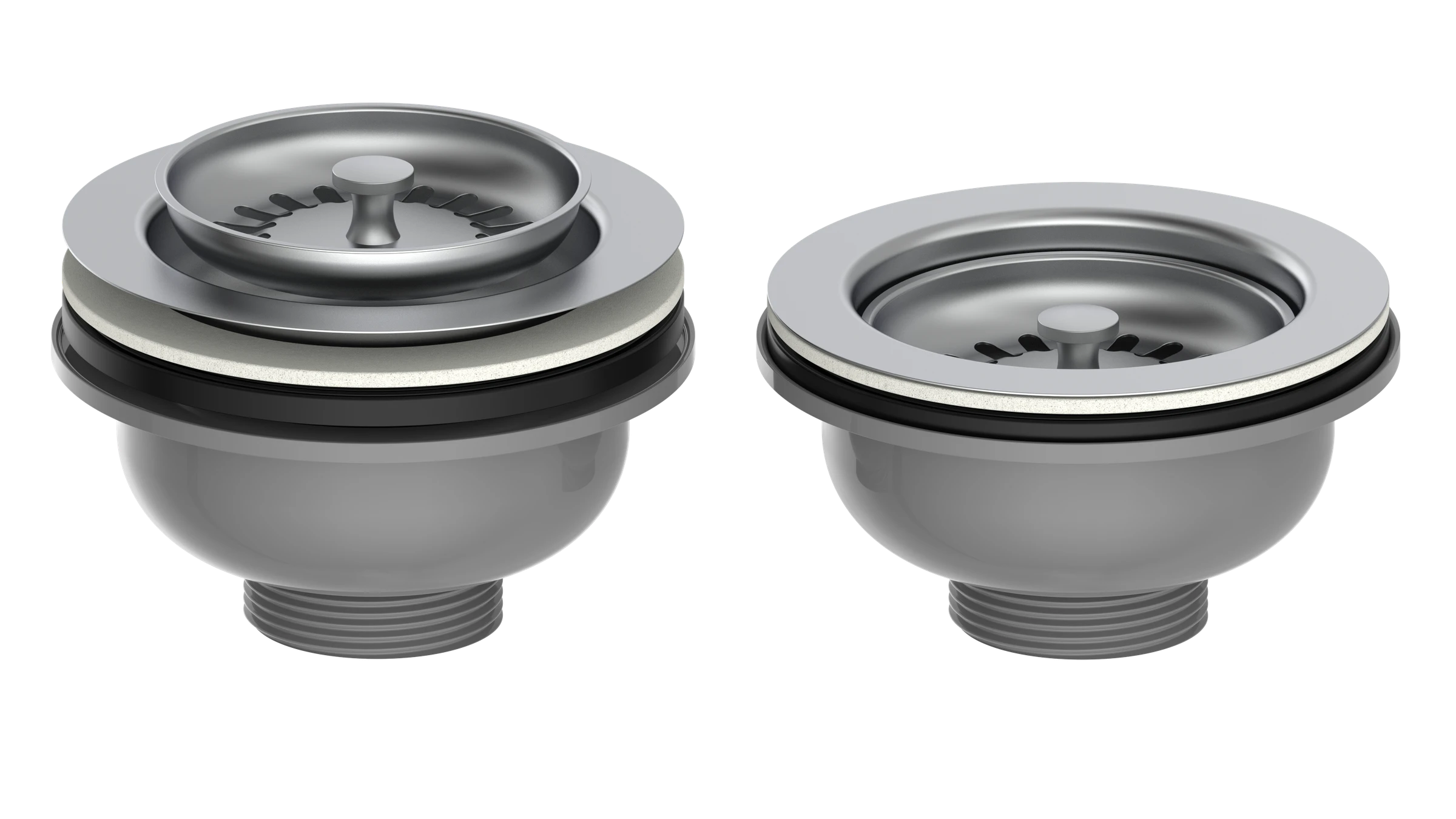 ECO-SAVE KS Korbventil, Grau, 1 1/2''AG, Edelstahl-Ventilkelch & Sieb Ø 114
