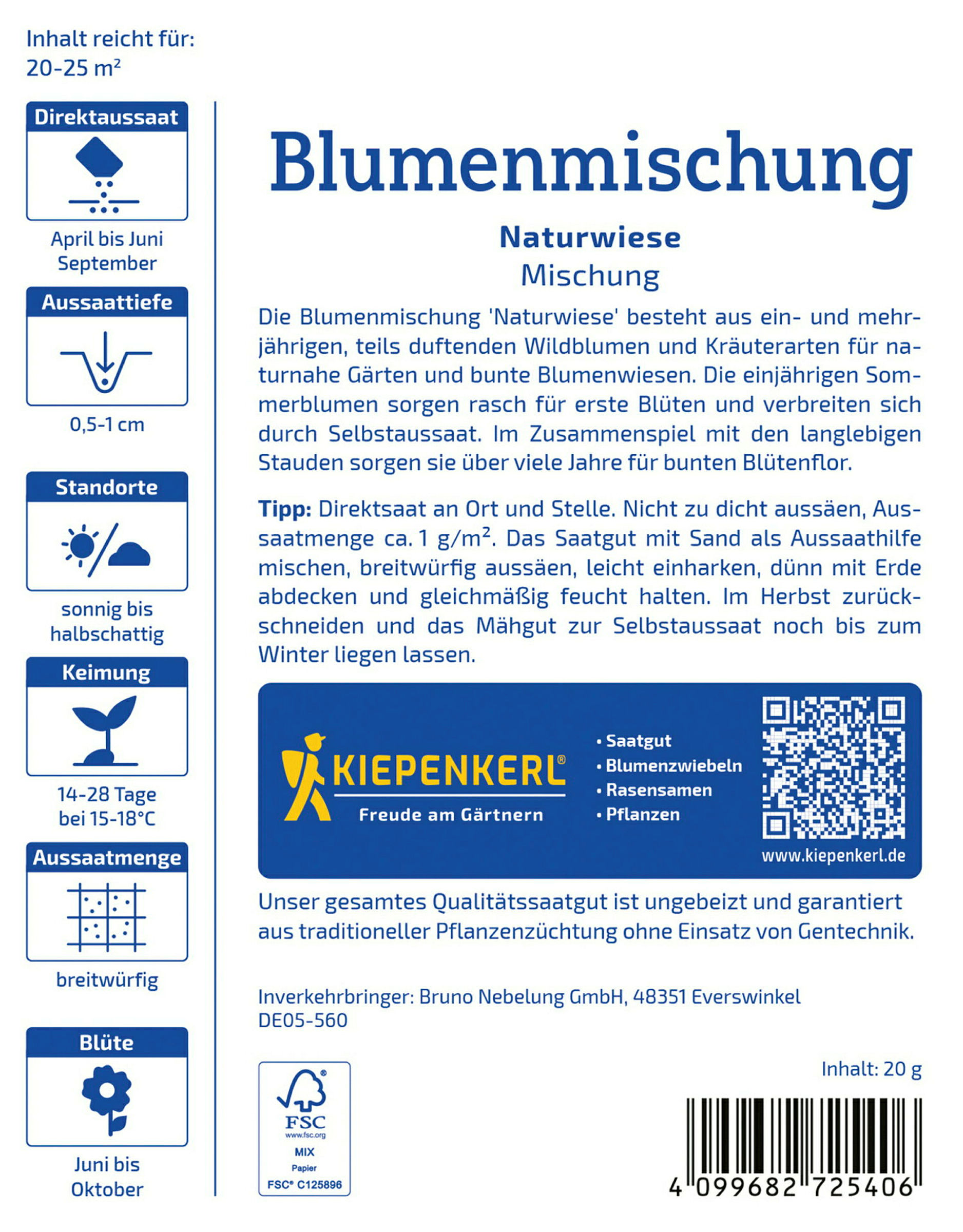 Kiepenkerl Blumenmischung Naturwiese, Vorteilspackung