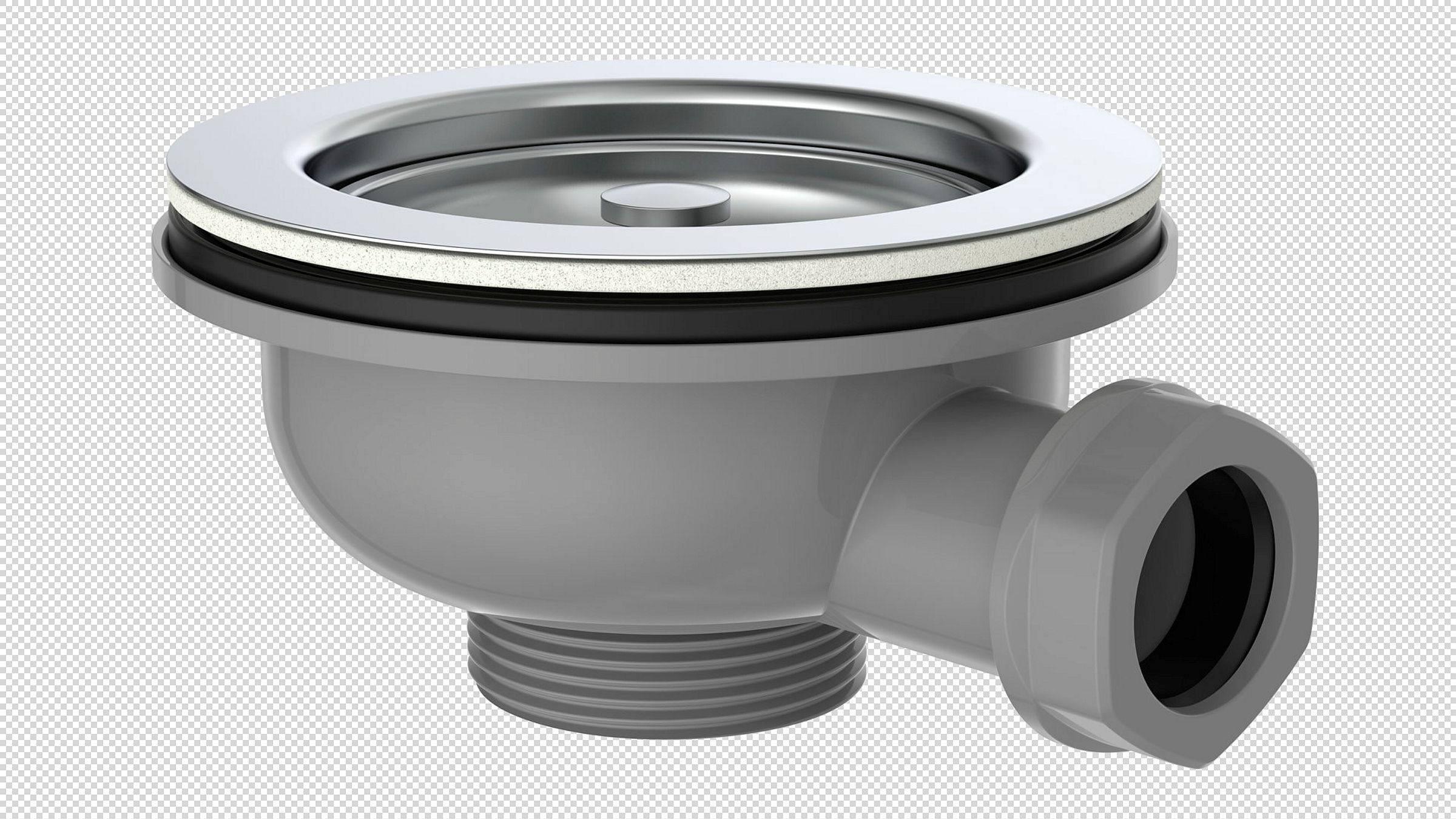 ECO-SAVE KS Korbventil, Grau, 1 1/2''AG, Edelstahl-Ventilkelch & Sieb Ø 114