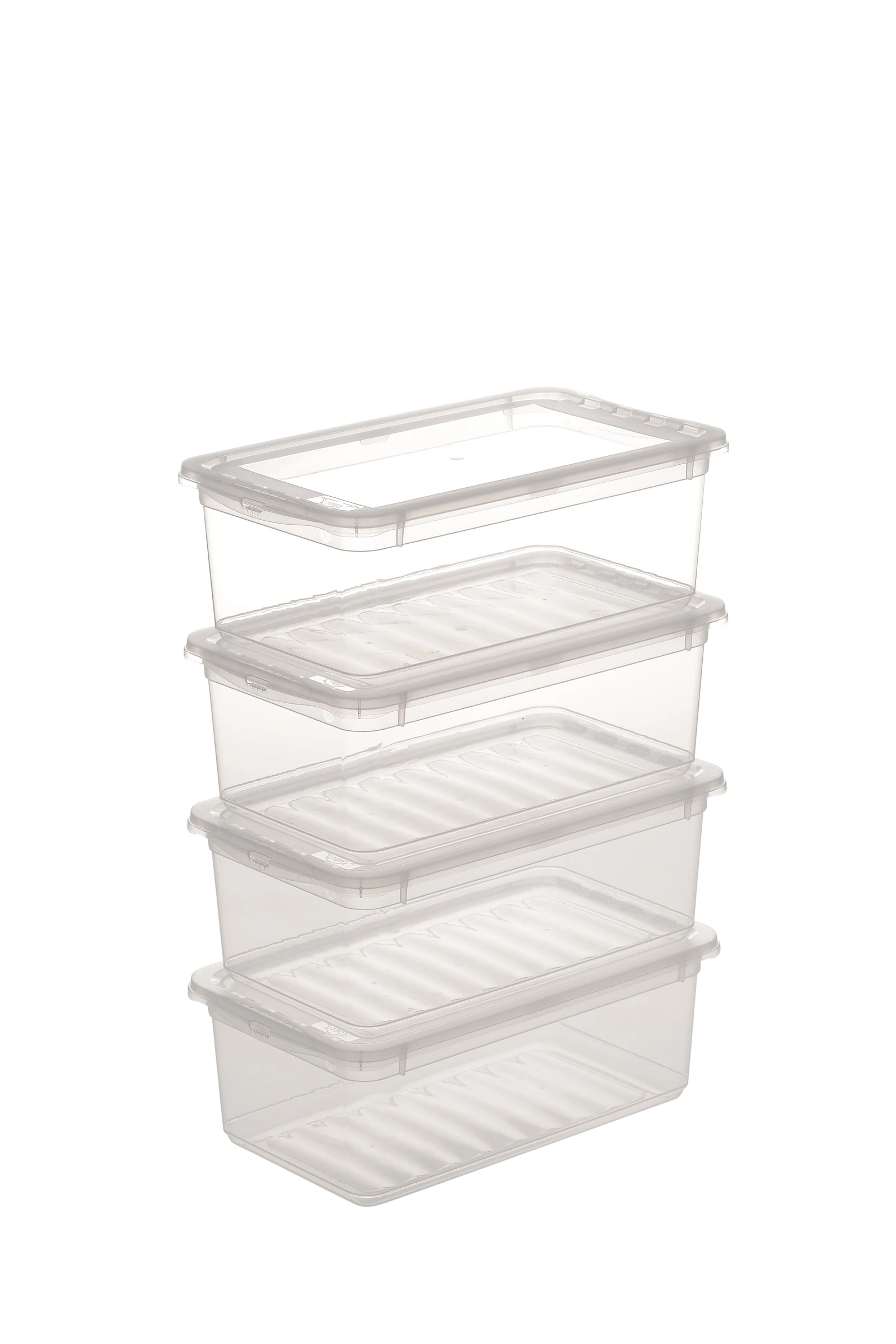 keeeper Aufbewahrungsboxen, 4 X 5,5 L, 33 x 19,5 x 12 cm, Bea, Transparent