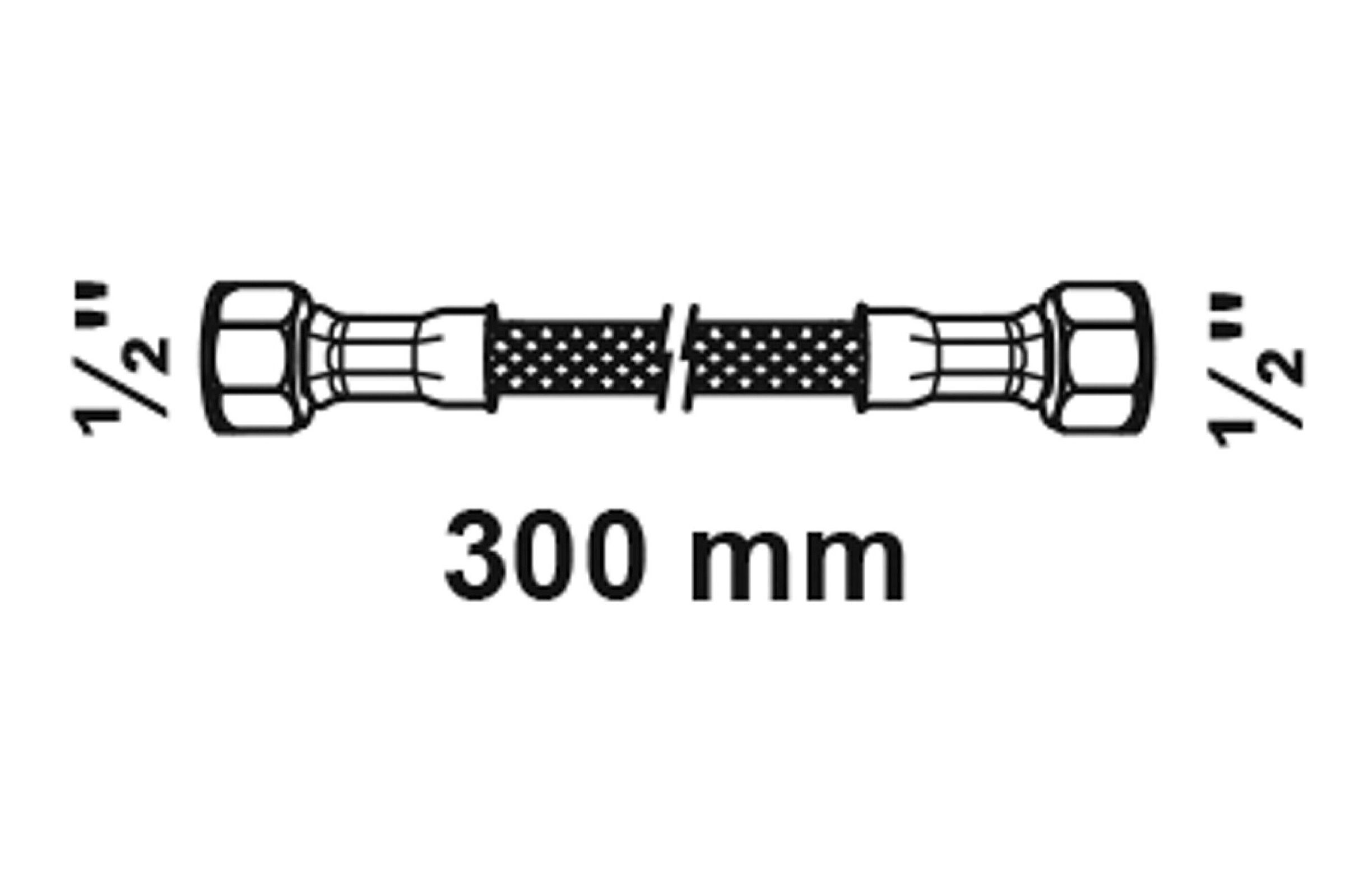 Flexibler Anschlussschlauch 300 mm, 1/2''IG x 1/2''IG