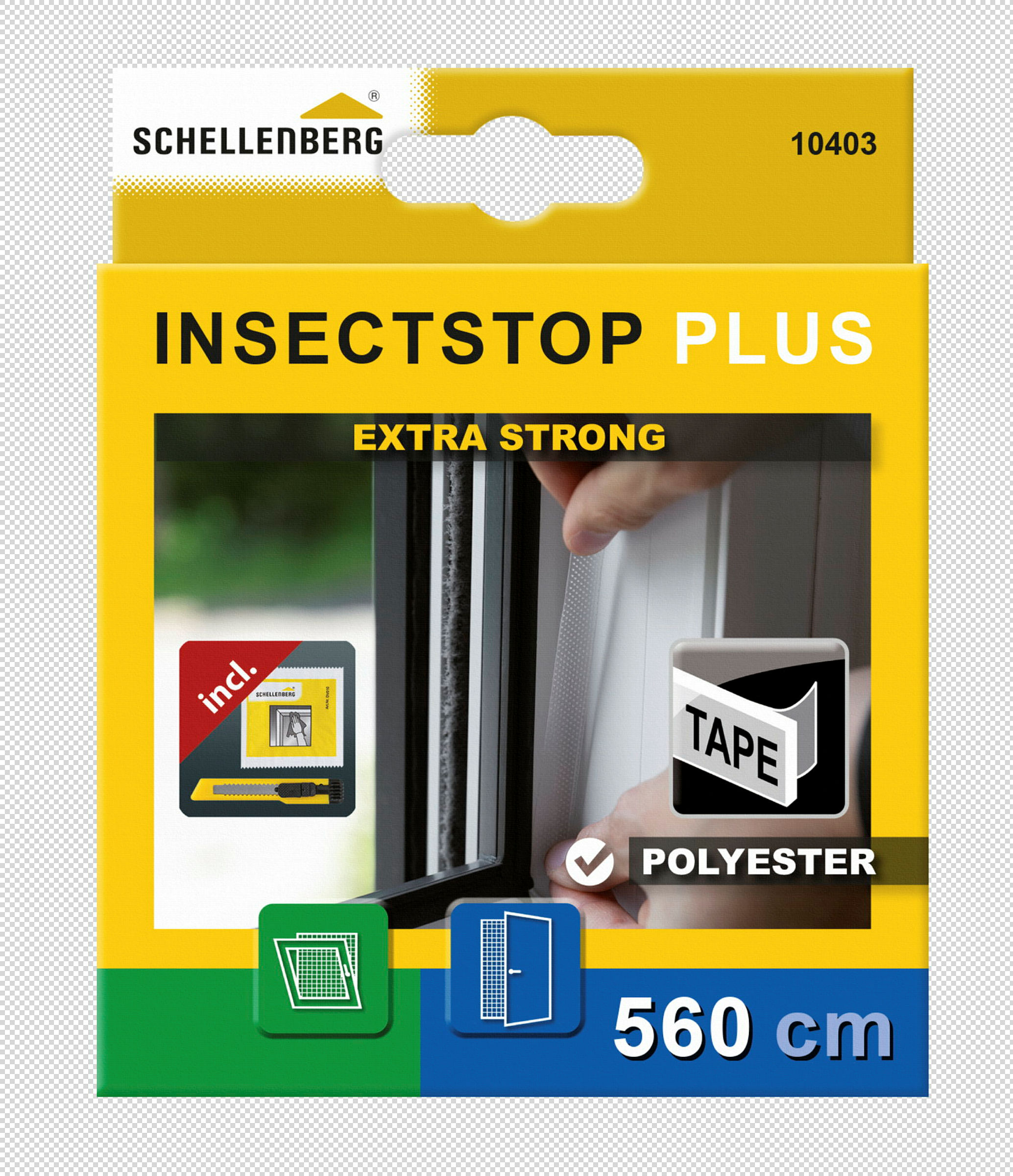 Schellenberg Befestigungsband-Set für Polyester-Fliegengitter, transparent,