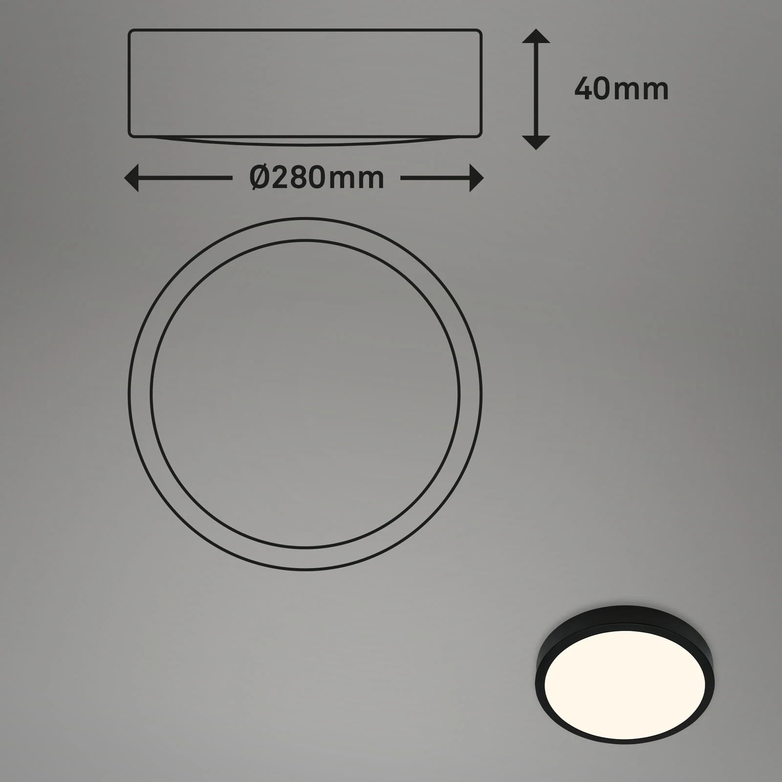 LED Aufbauleuchte, schwarz, 1xLED/16W