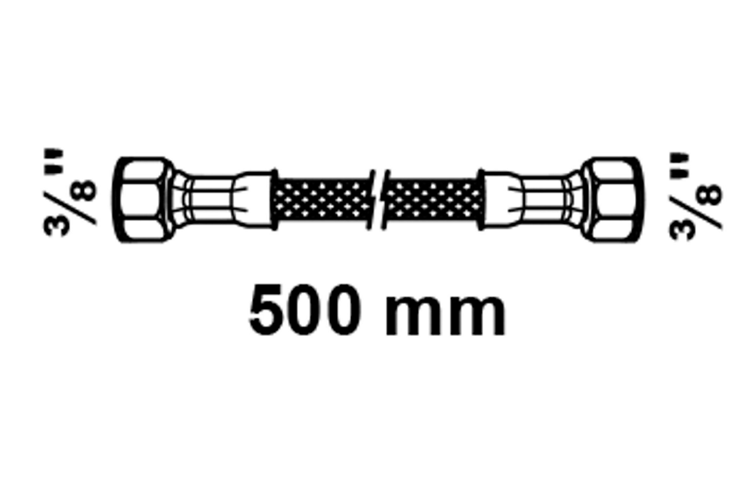 Flexibler Anschlussschlauch 500 mm, 3/8''IG x 3/8''IG