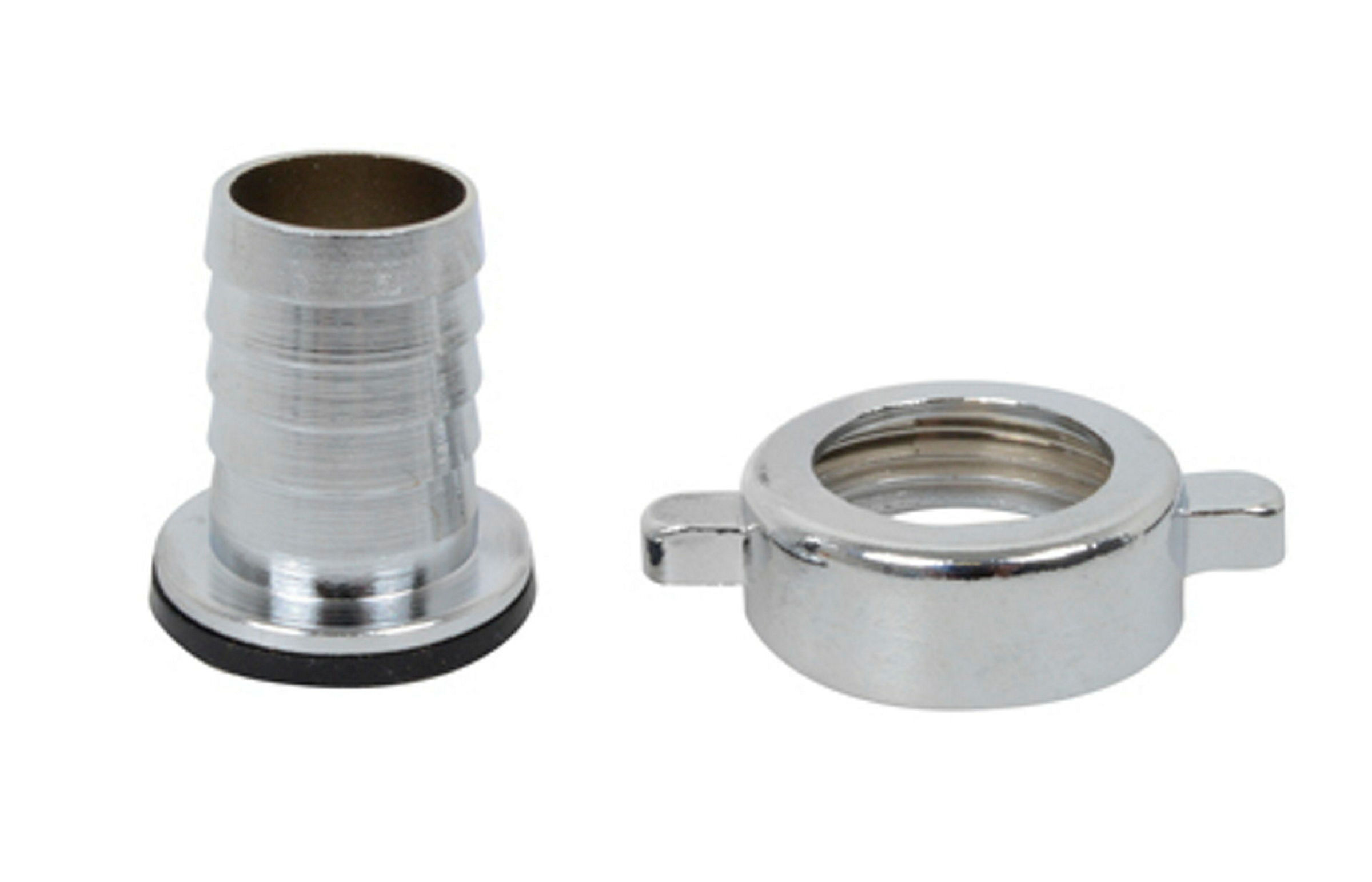 MS Halbe Schlauchverschraubung, Chrom, 1''M x 1/2''T