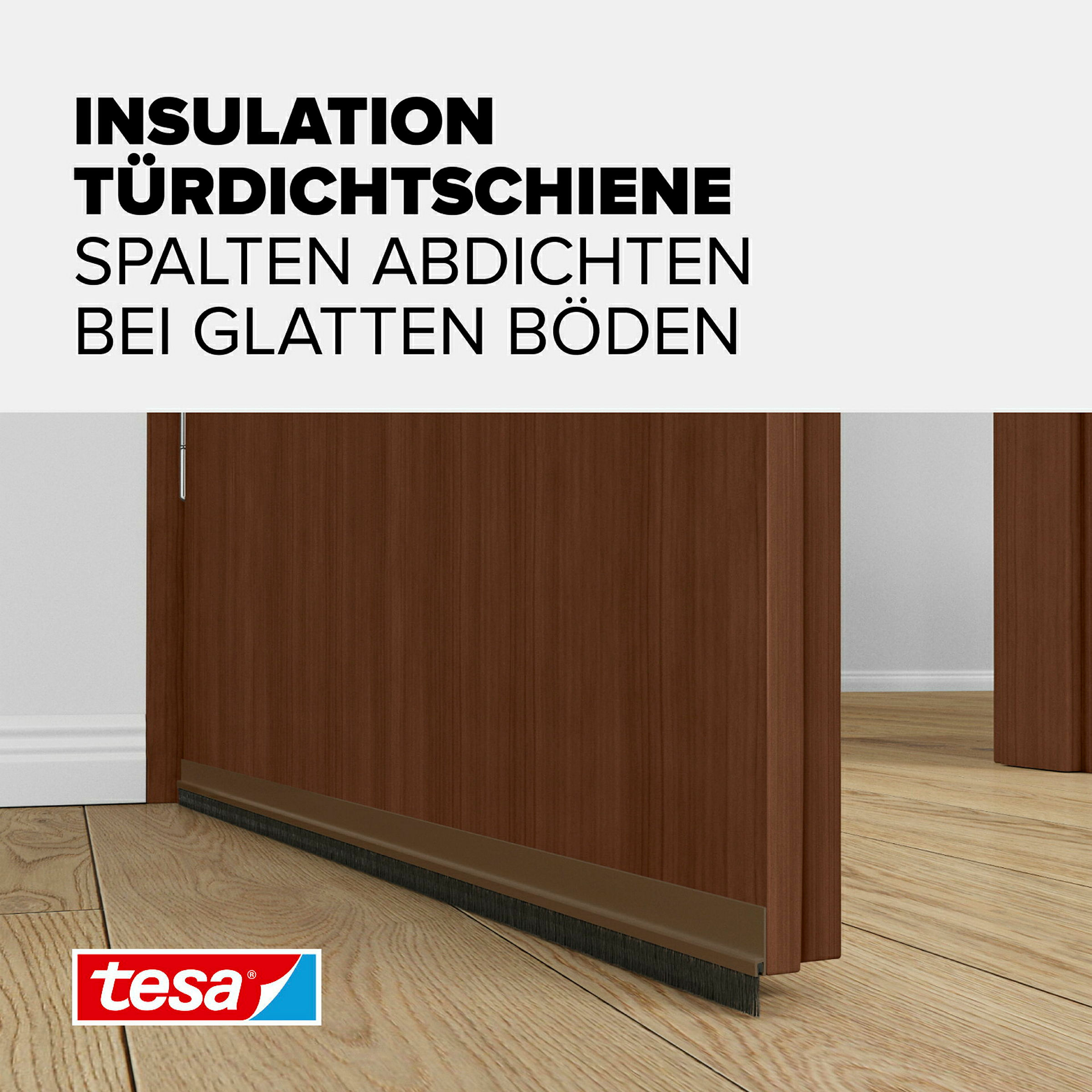 tesamoll® Standard Türdichtschiene für glatte Böden braun