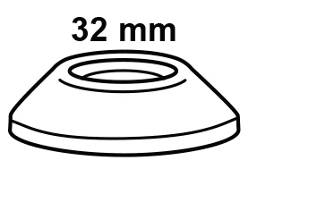 Siphon-Rosette, Chrom, 32 mm x 70 mm x 15 mm, für 1 1/4''