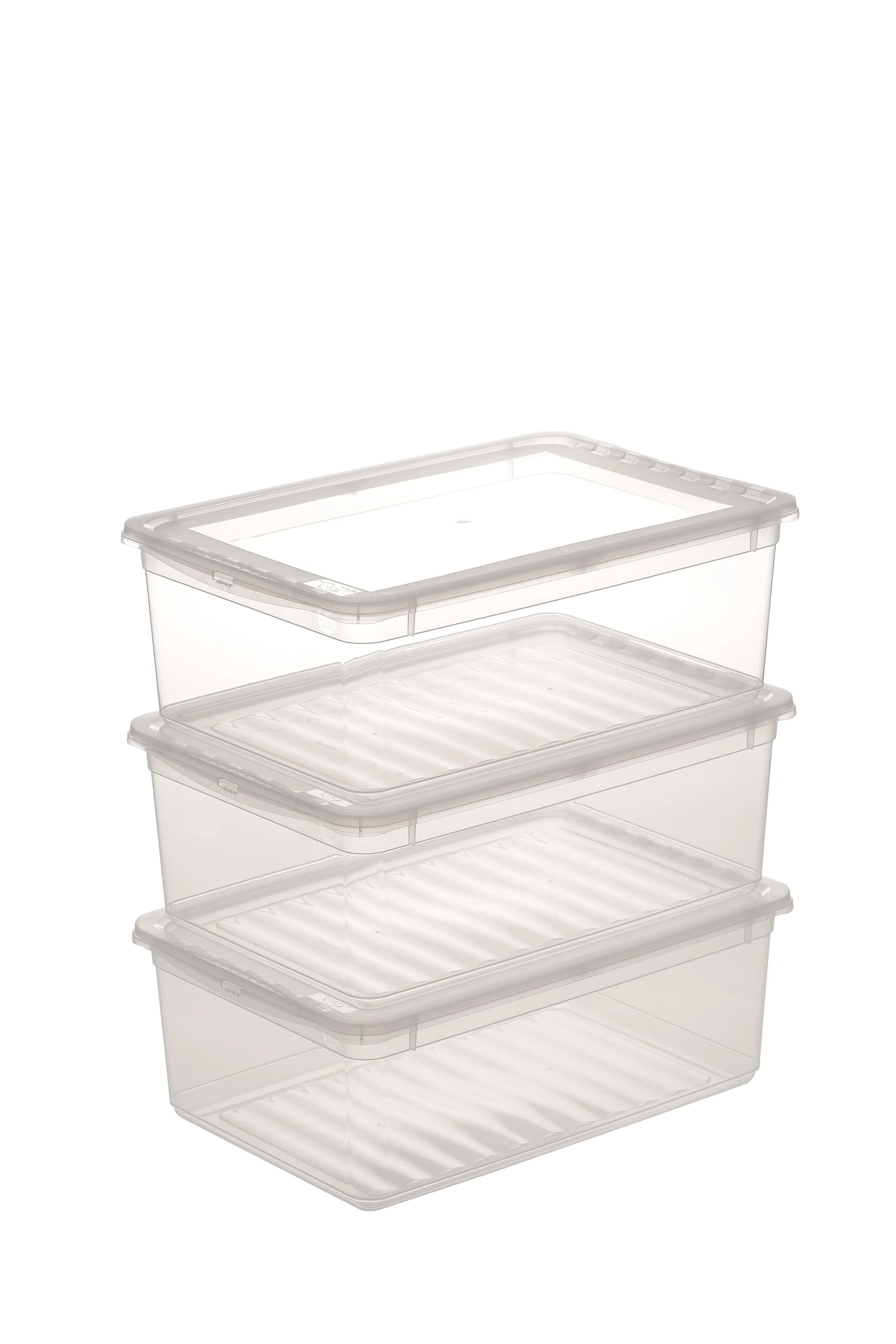 keeeper Aufbewahrungsboxen, 3 x 11 l, 39 x 26,5 x 14 cm, Bea, Transparent