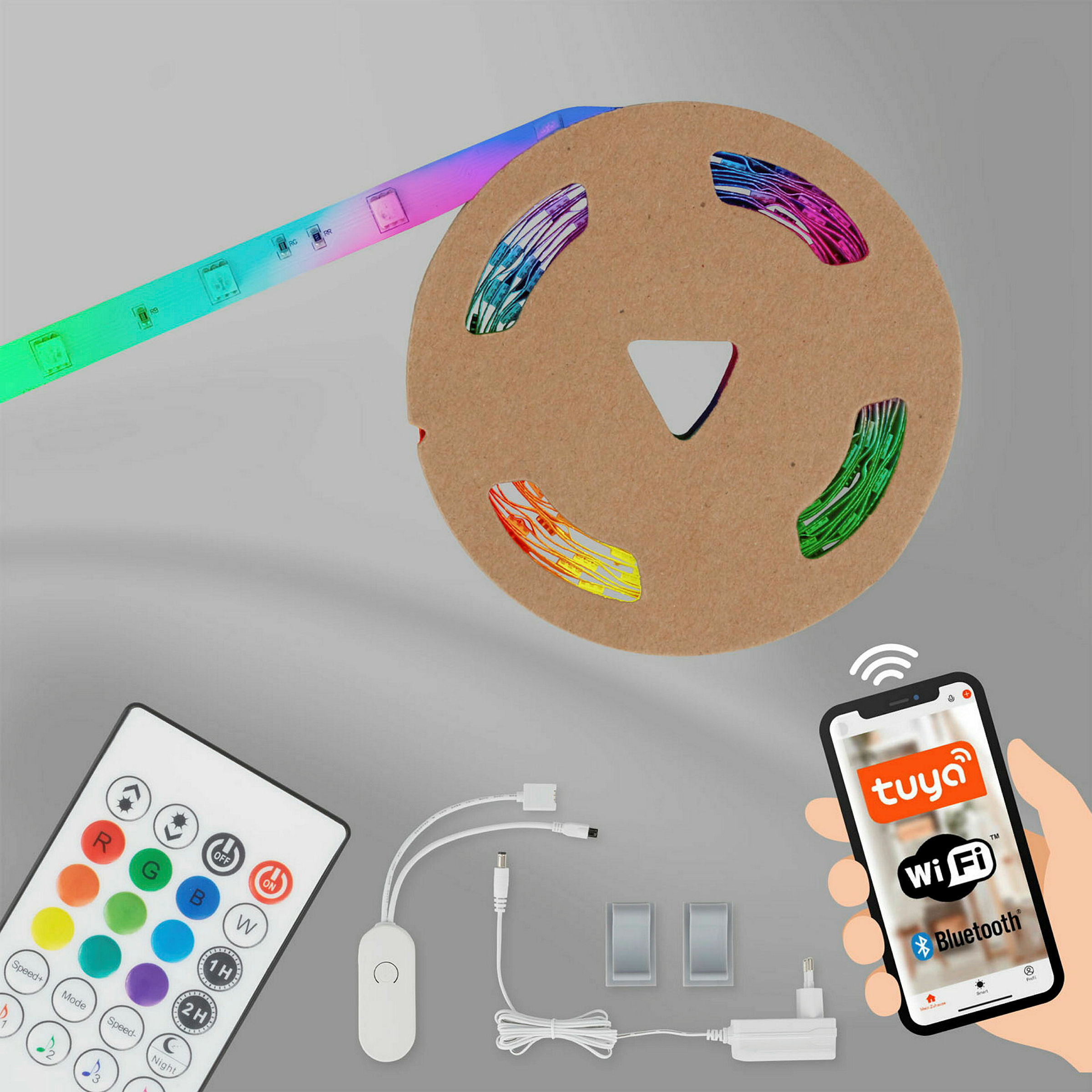 WiFi + Bluetooth Magic RGB-LED Flexband, 5m, inkl. Musiksensor