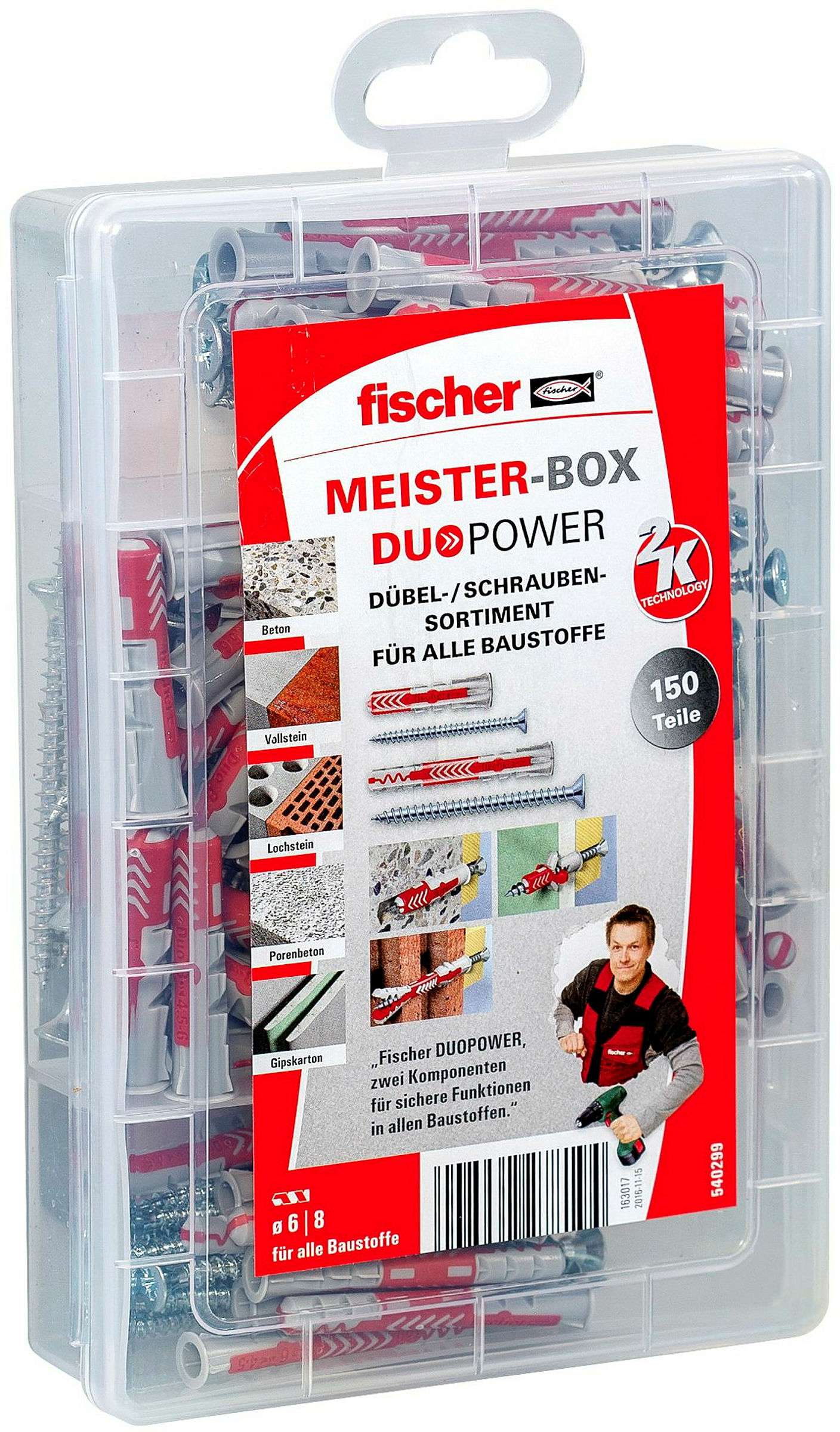 fischer Meister-Box Altbau + Schrauben, 150-tlg.
