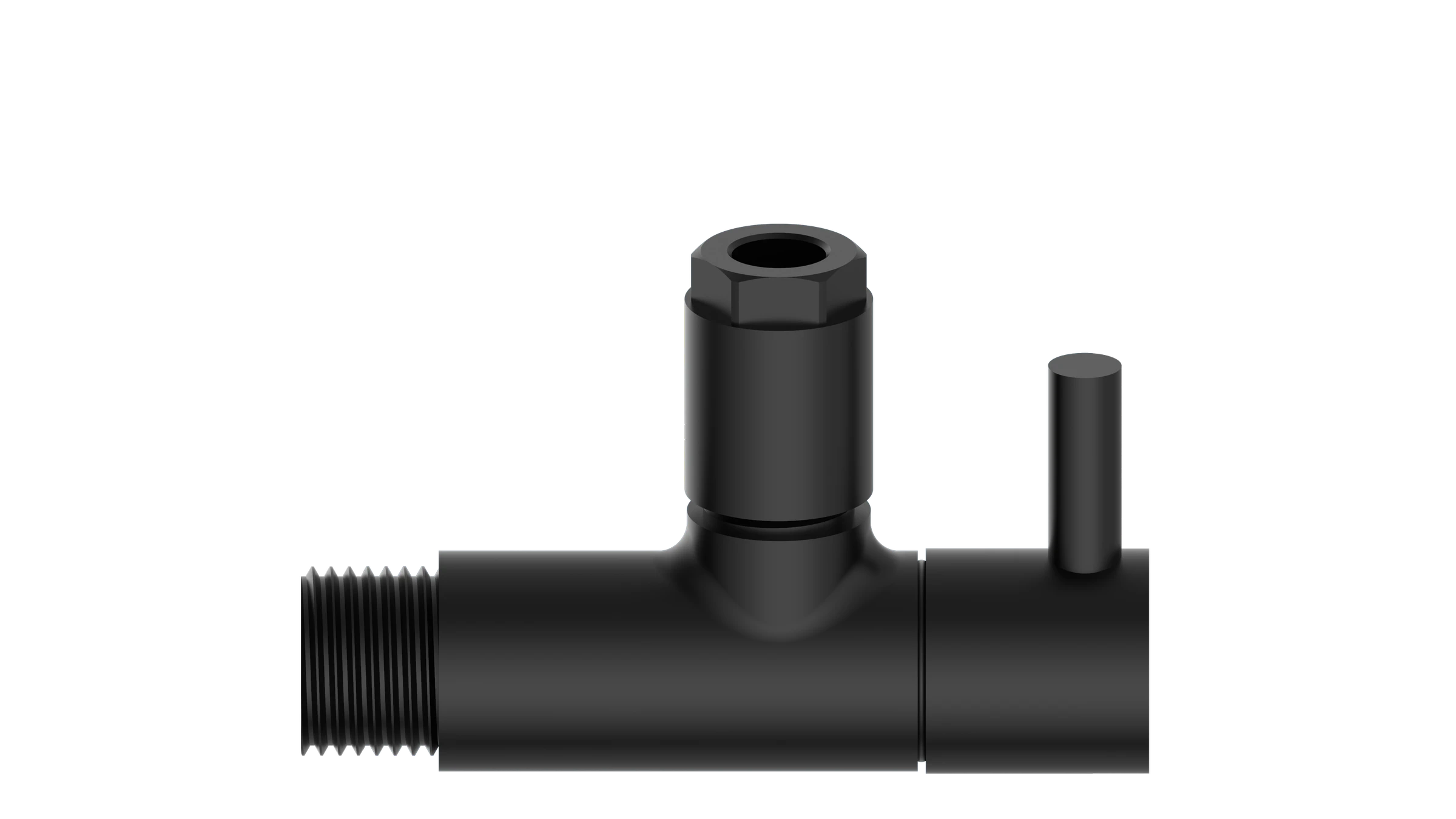 MS Eckventil, Schwarz matt, 1/2''AG x 10 mmQ, mit Rosette
