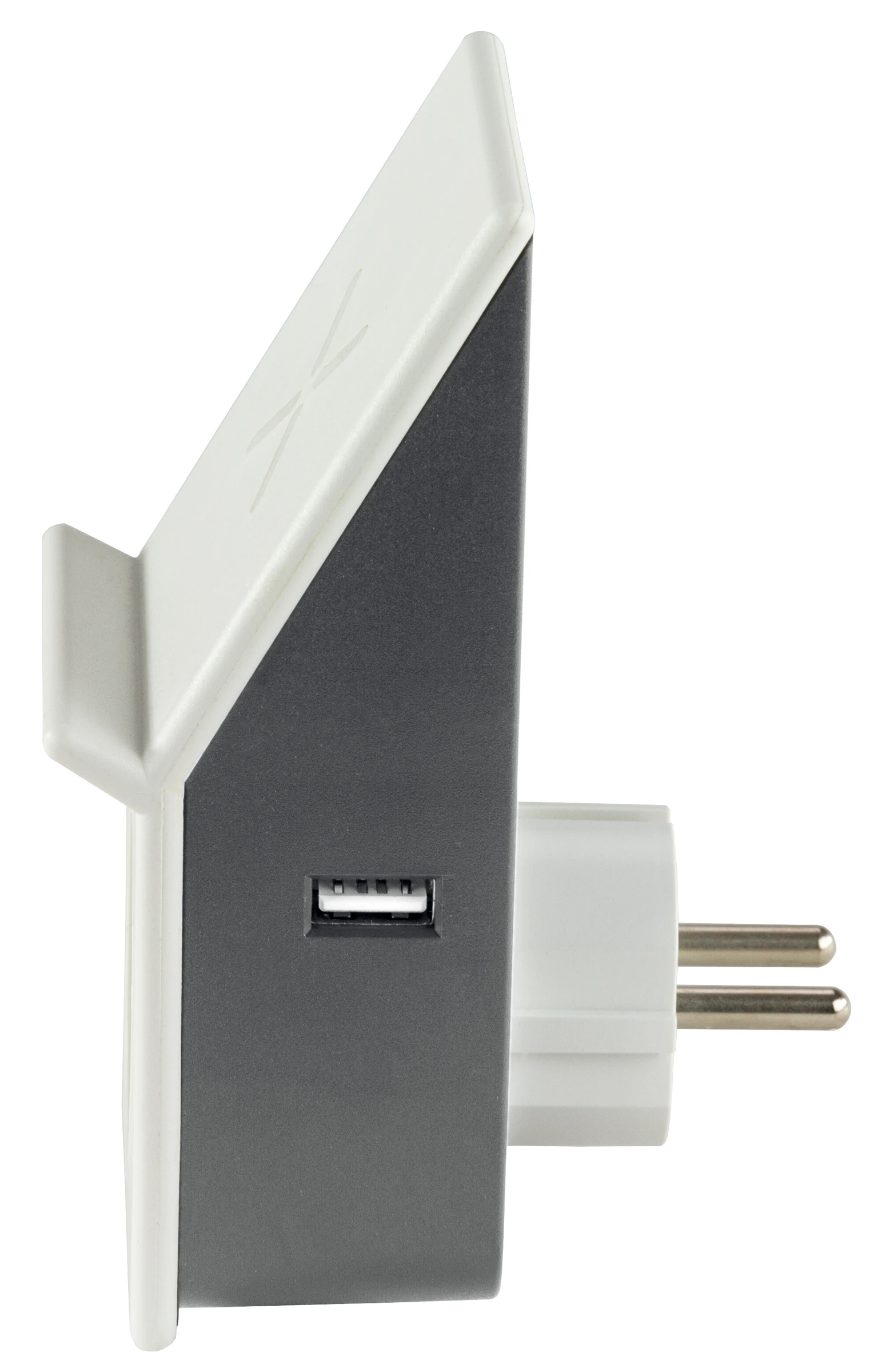 USB Ladegerät Induktion & 1xUSB- & 1xSchutzk.-Steckdose 3,1A/2,4A weiß