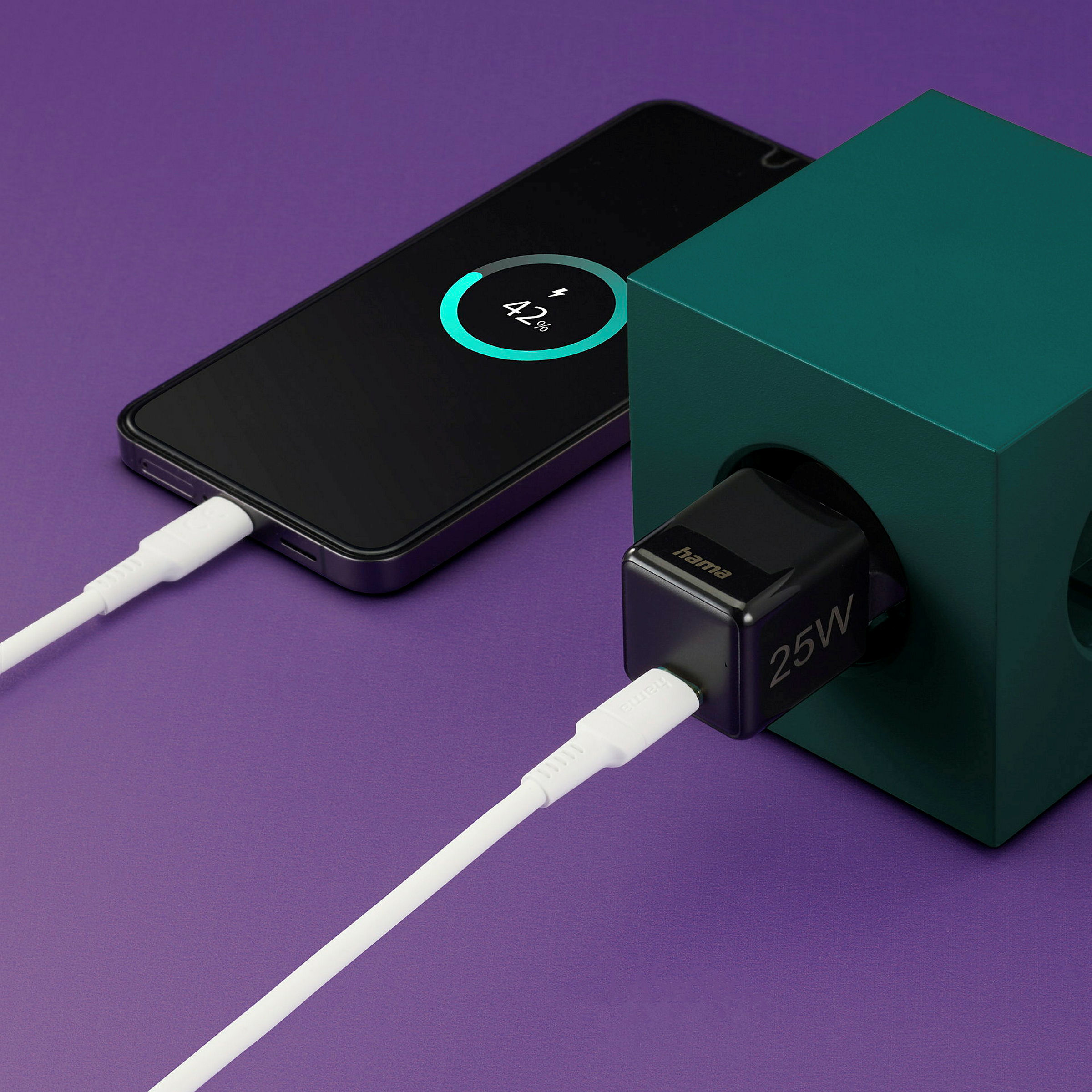 Hama Schnellladegerät, USB-C, PD/Qualcomm®, Super-Mini-Charger, 25 W