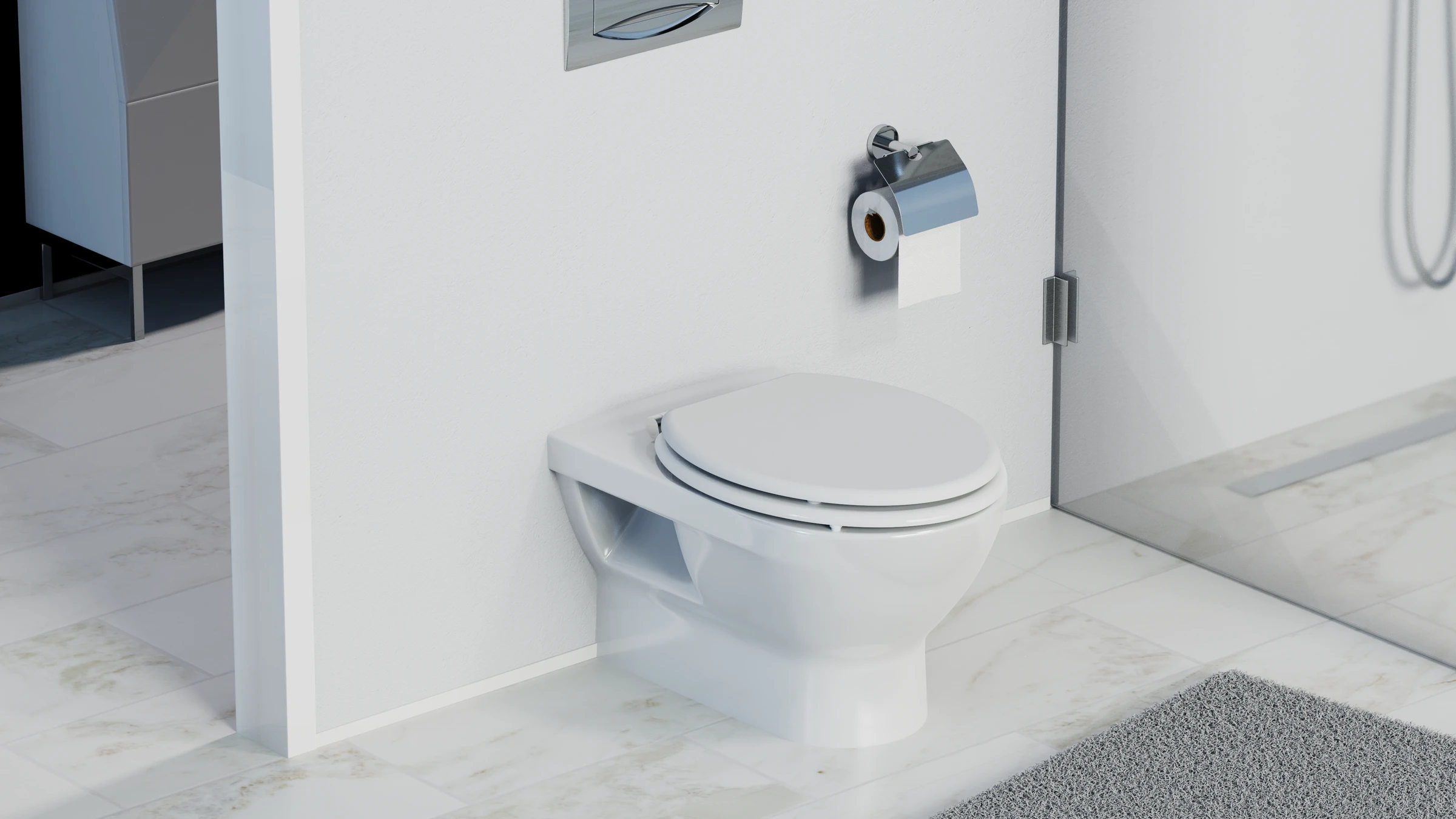 Holzkern WC-Sitz WHITE, mit Absenkautomatik