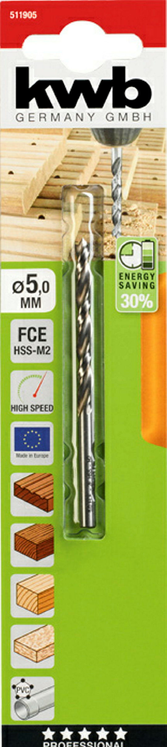 FCE Hartholzbohrer, ø 5.0 mm