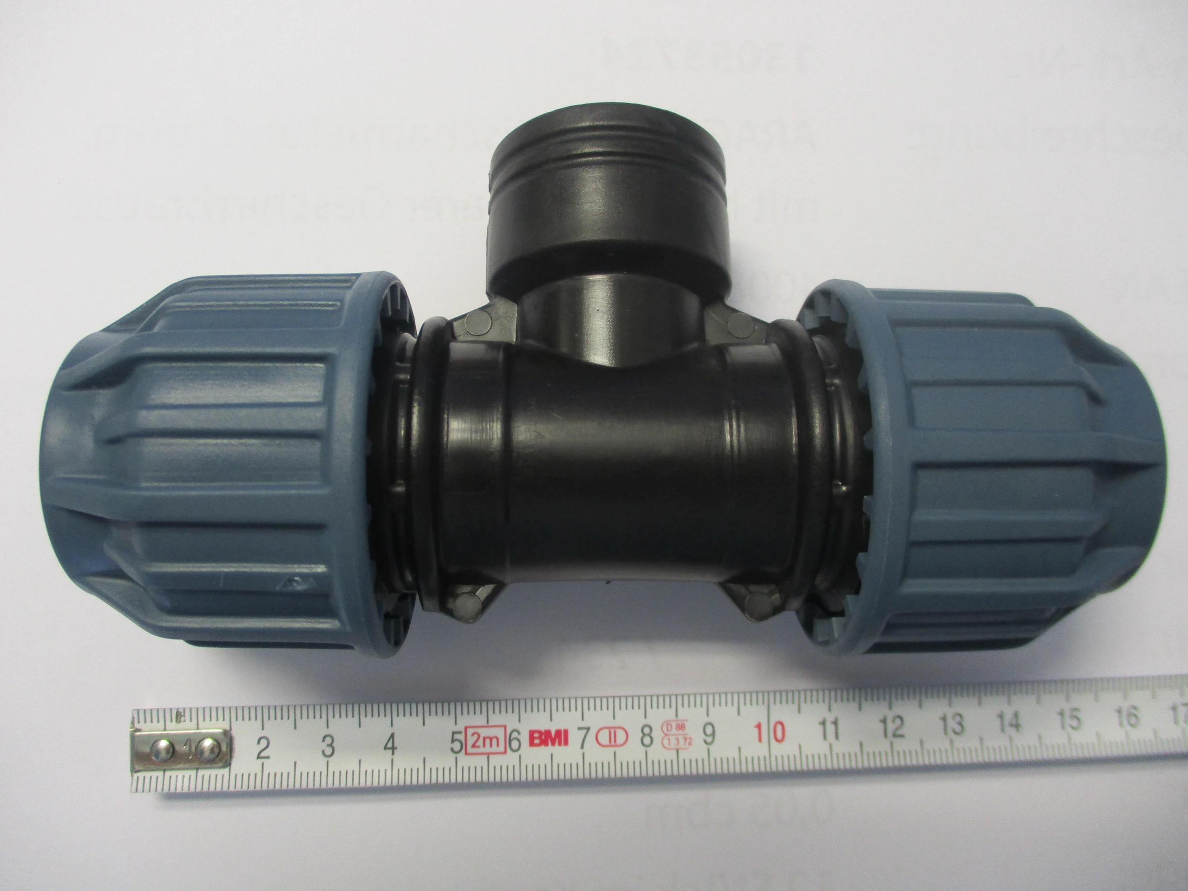PP T-Stück, 25 mm x 3/4''IG x 25 mm, Klemmfitting für HDPE