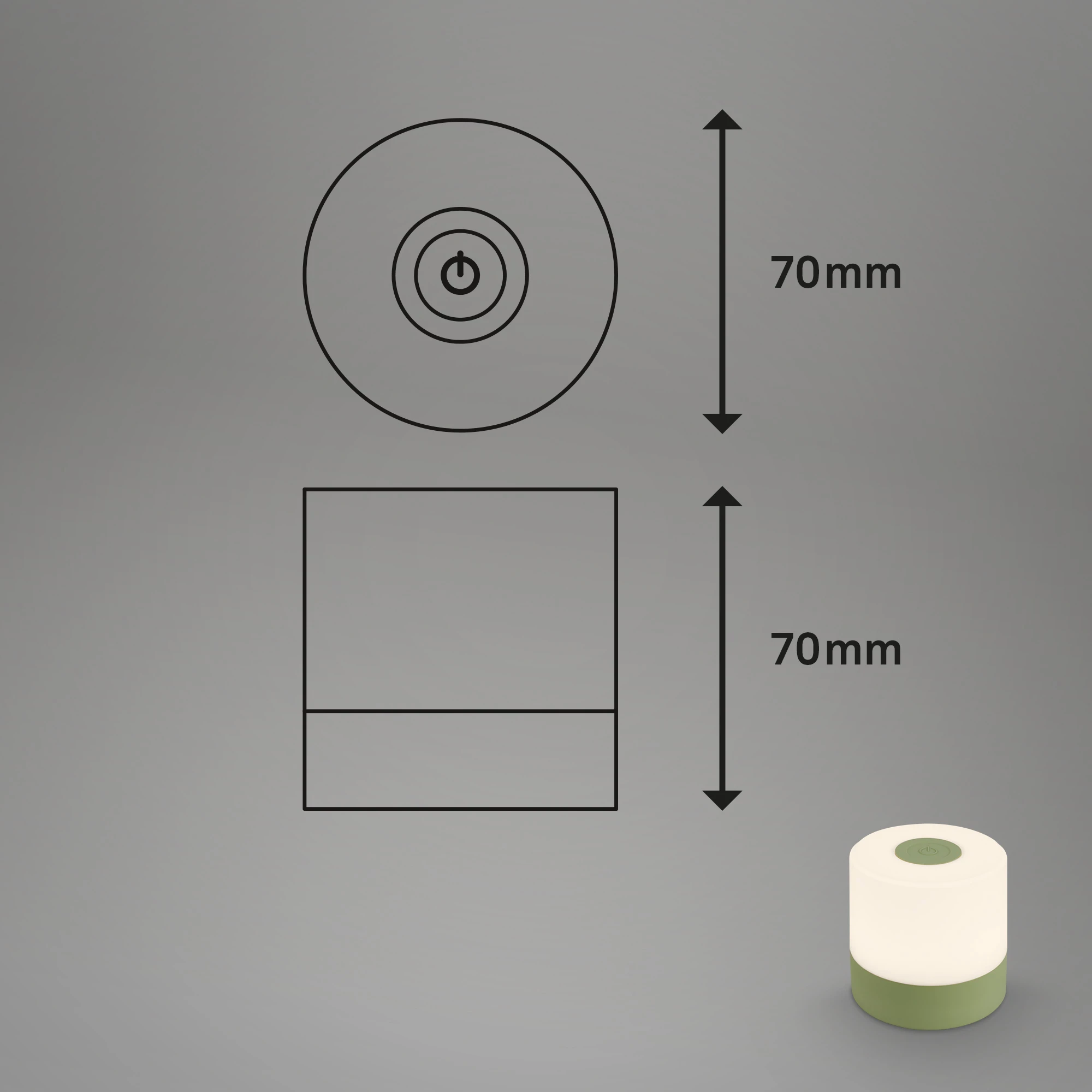 SMAL Akku LED Tischleuchte, Grün, 1xLED/2W