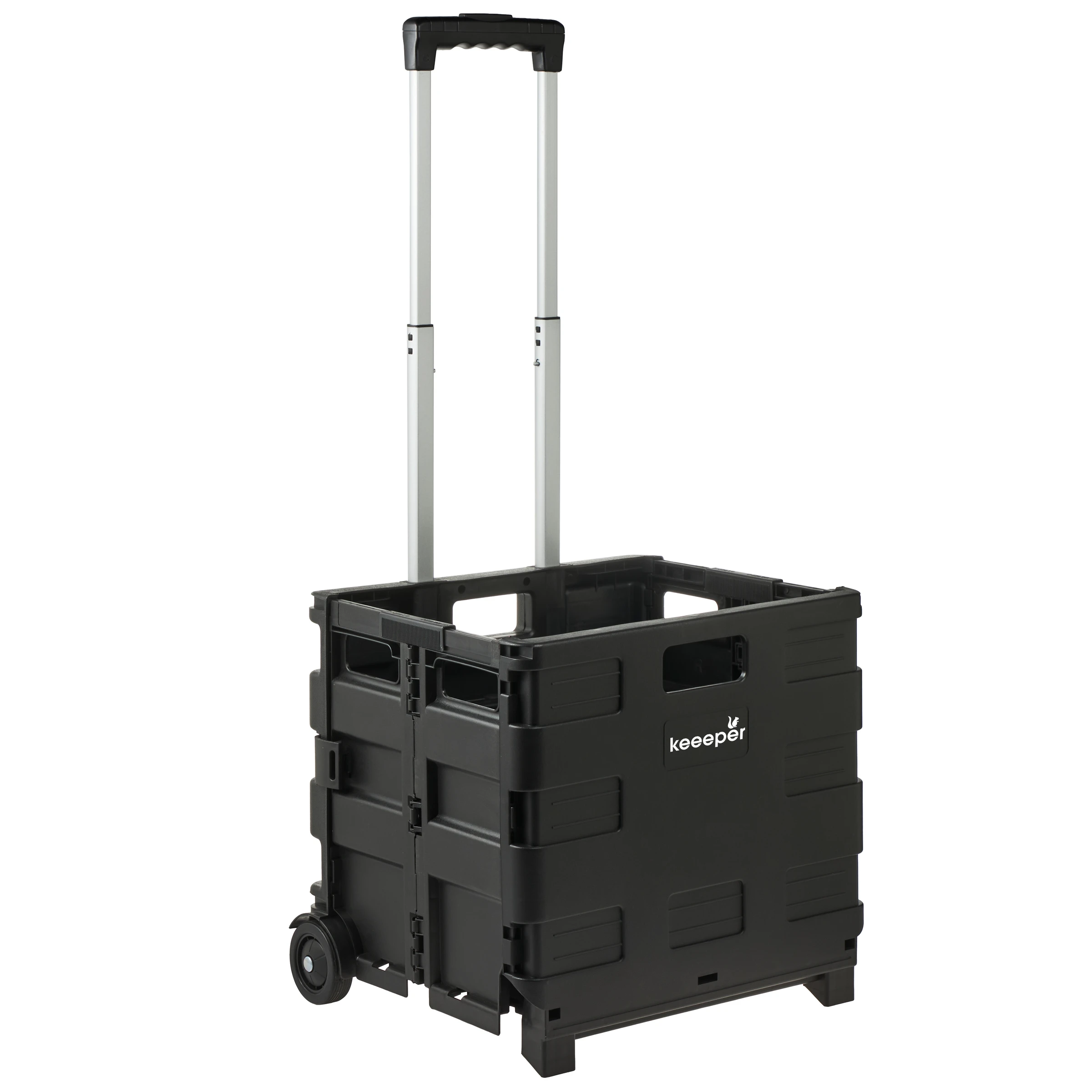 keeeper olli Faltbarer Einkaufstrolley, 45 l, Bis 25 kg Tragkraft, Schwarz