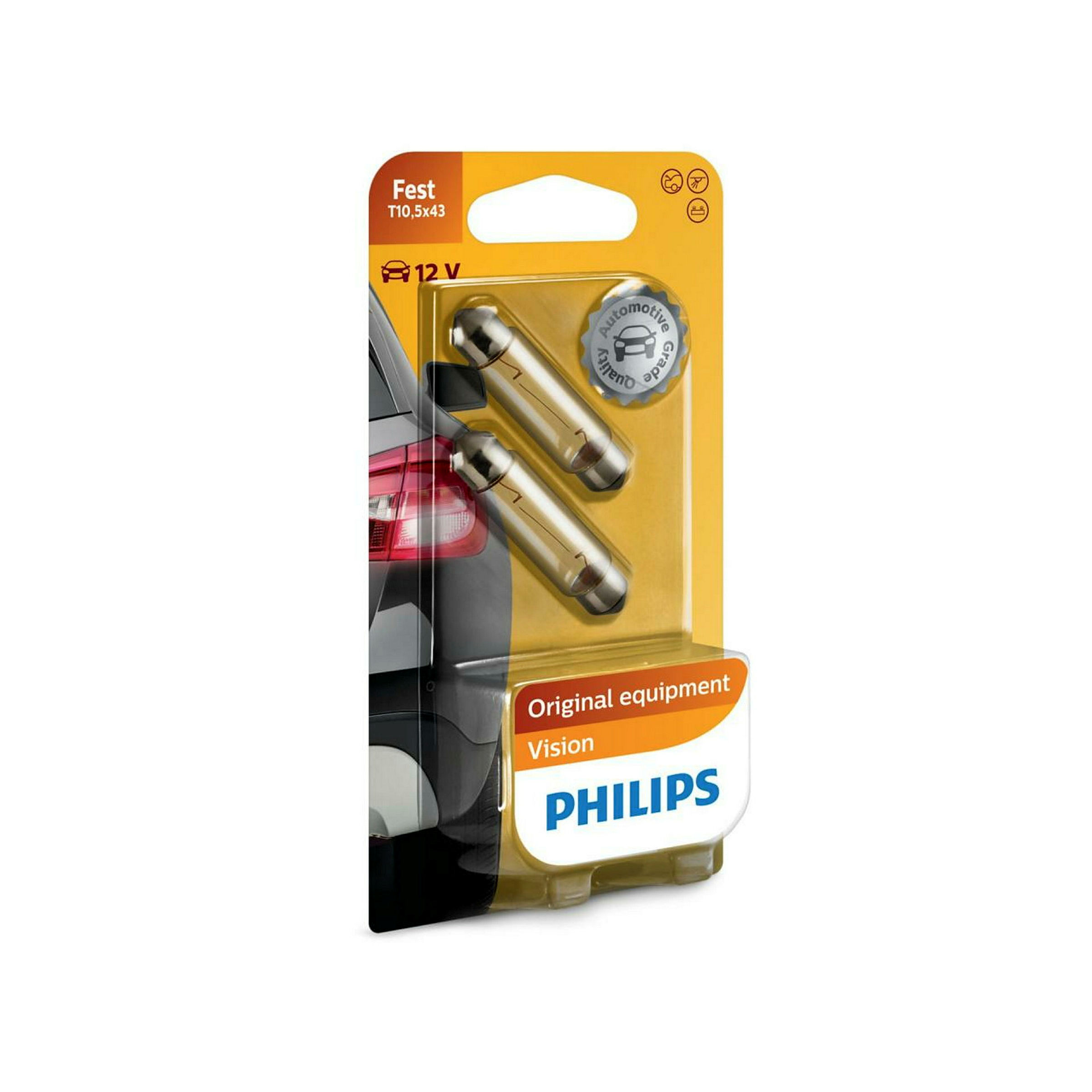 PHILIPS Soffitten 12 V/10 W S8,5 2er Blister