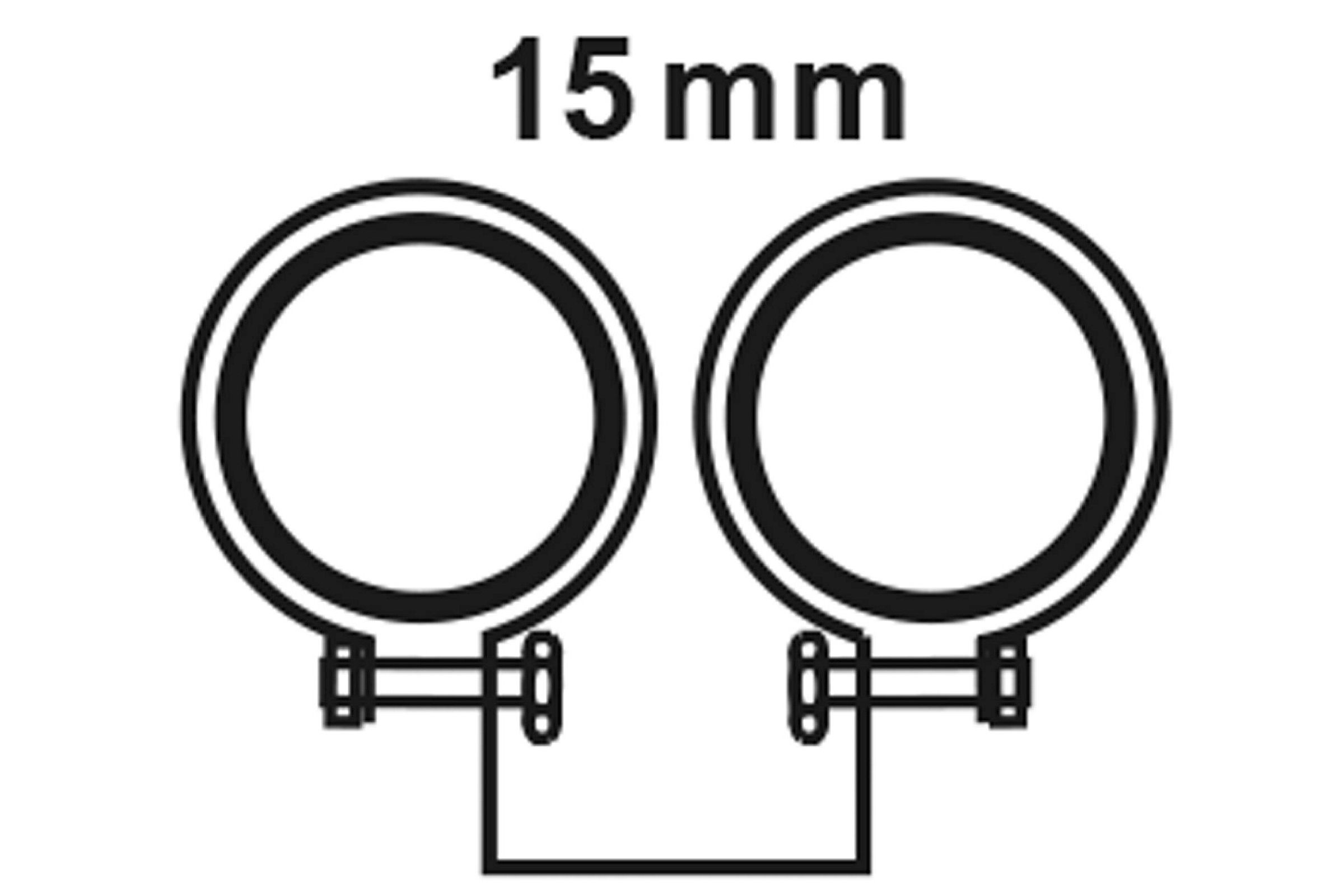 Doppelrohrschelle, 15 mm, schallgedämmt