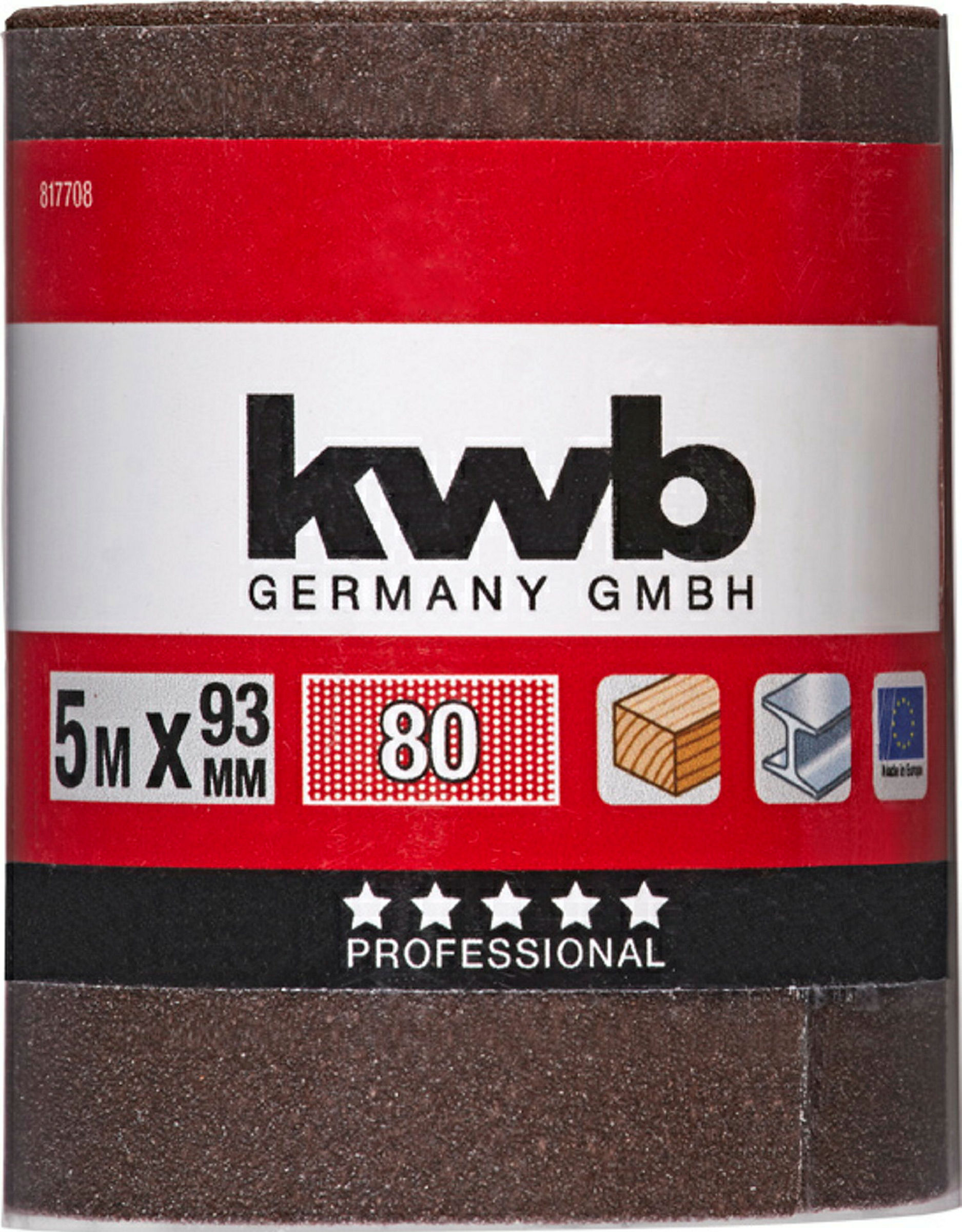 Schleifmittel-Rollen, HOLZ & METALL, Korund, 5 m x 93 mm, 80