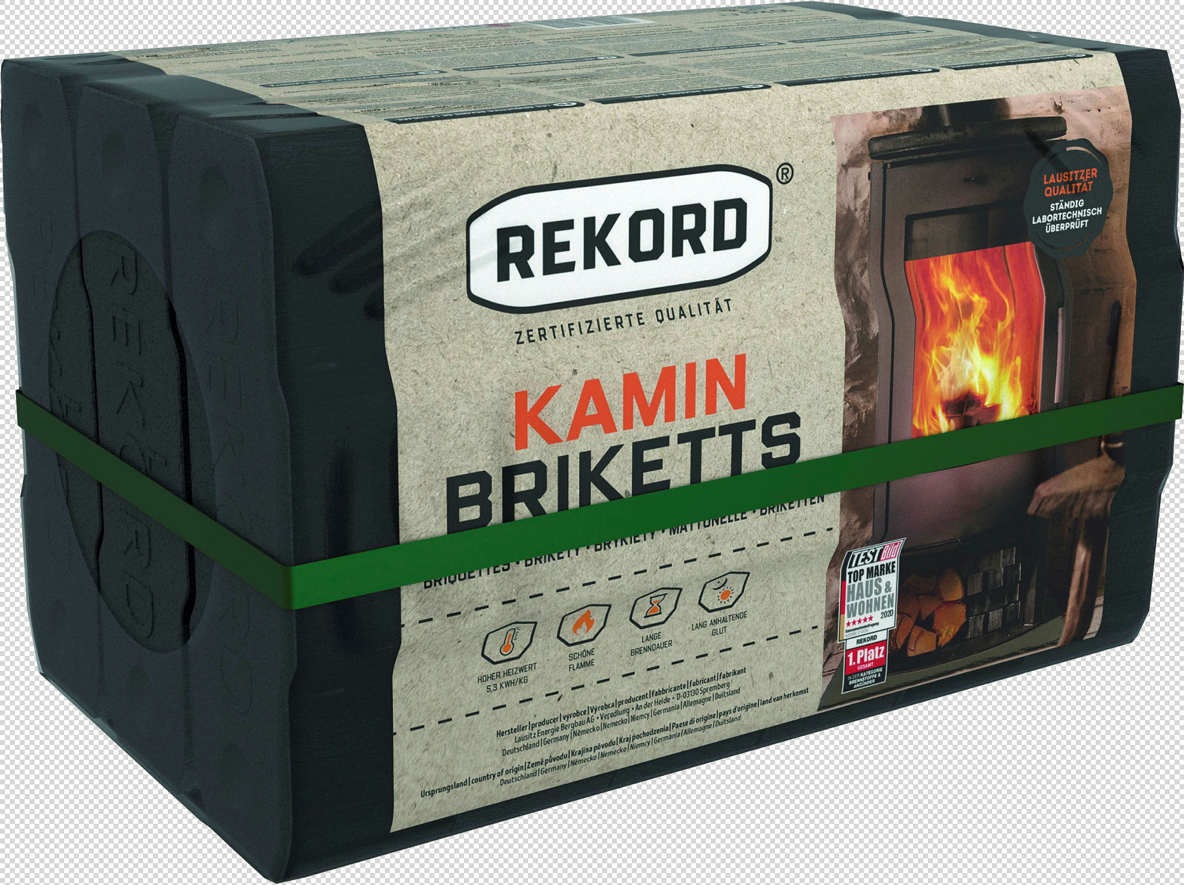 Braunkohlenbriketts REKORD sind der hochwertige Brennstoff. Sie sind heizst
