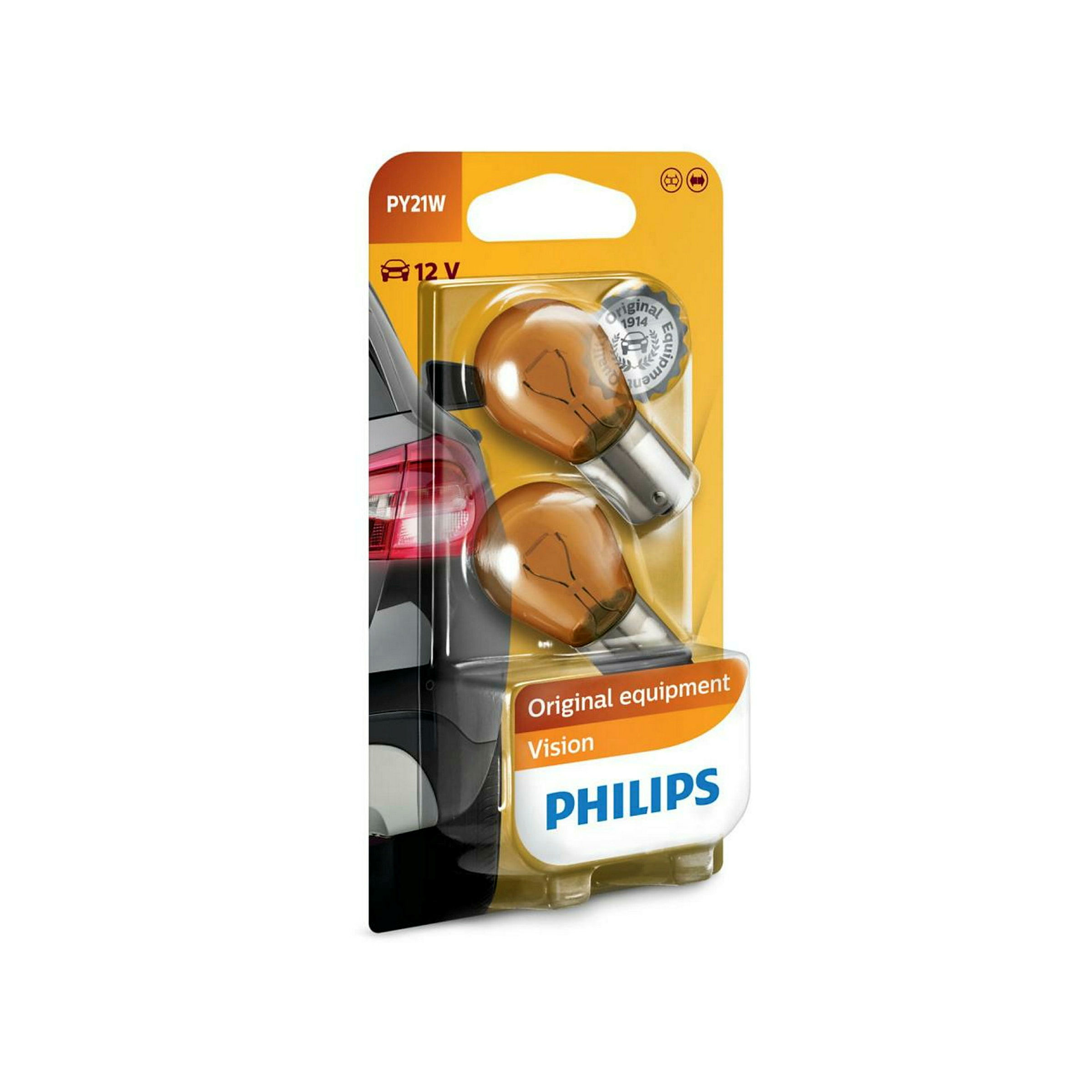 PHILIPS Kugellampe PY21W 12V gelb Original