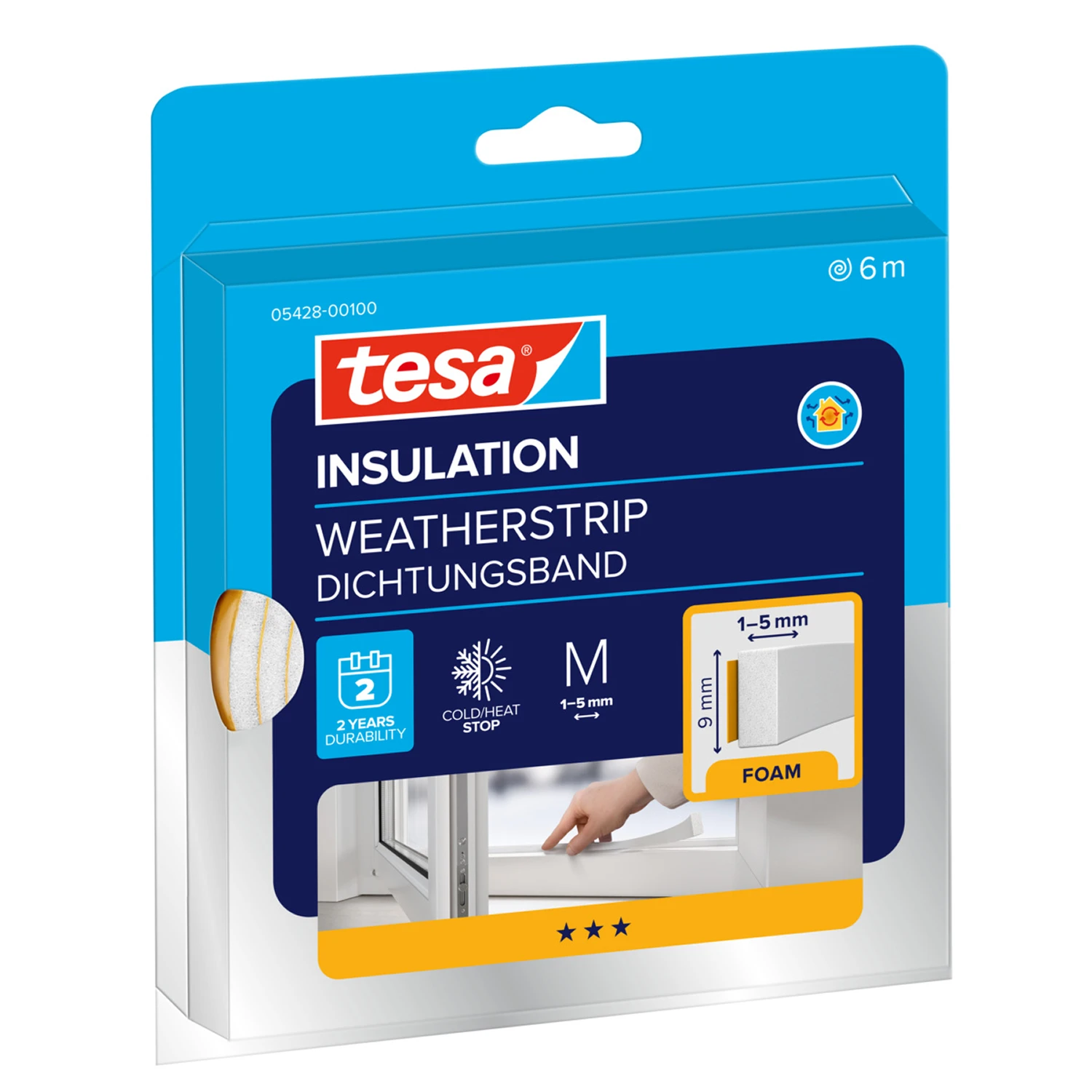 tesa® Insulation Dichtungsband pur weiß, 6 m