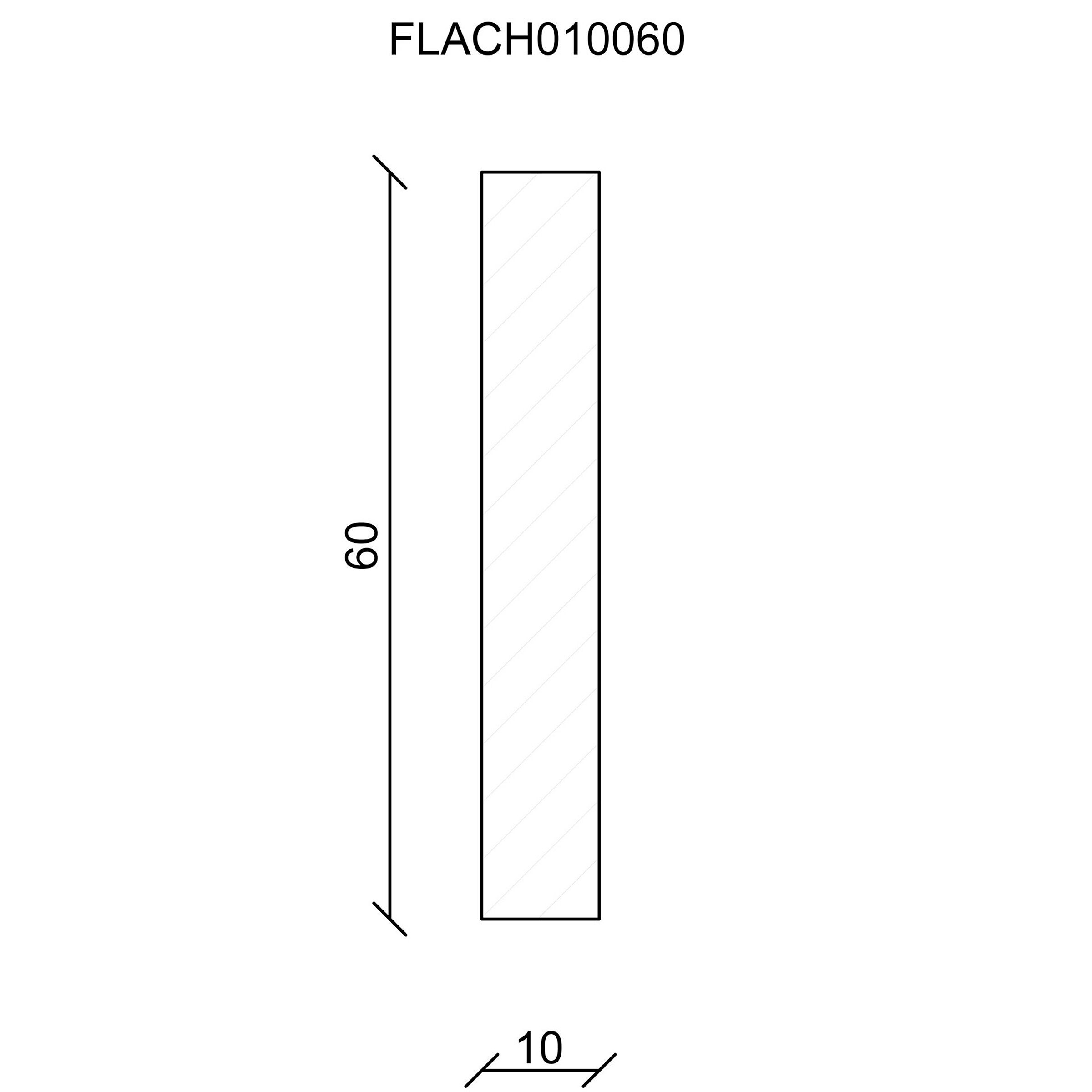 Rechteckleiste 10x60x2400mm, Fichte/Kiefer roh