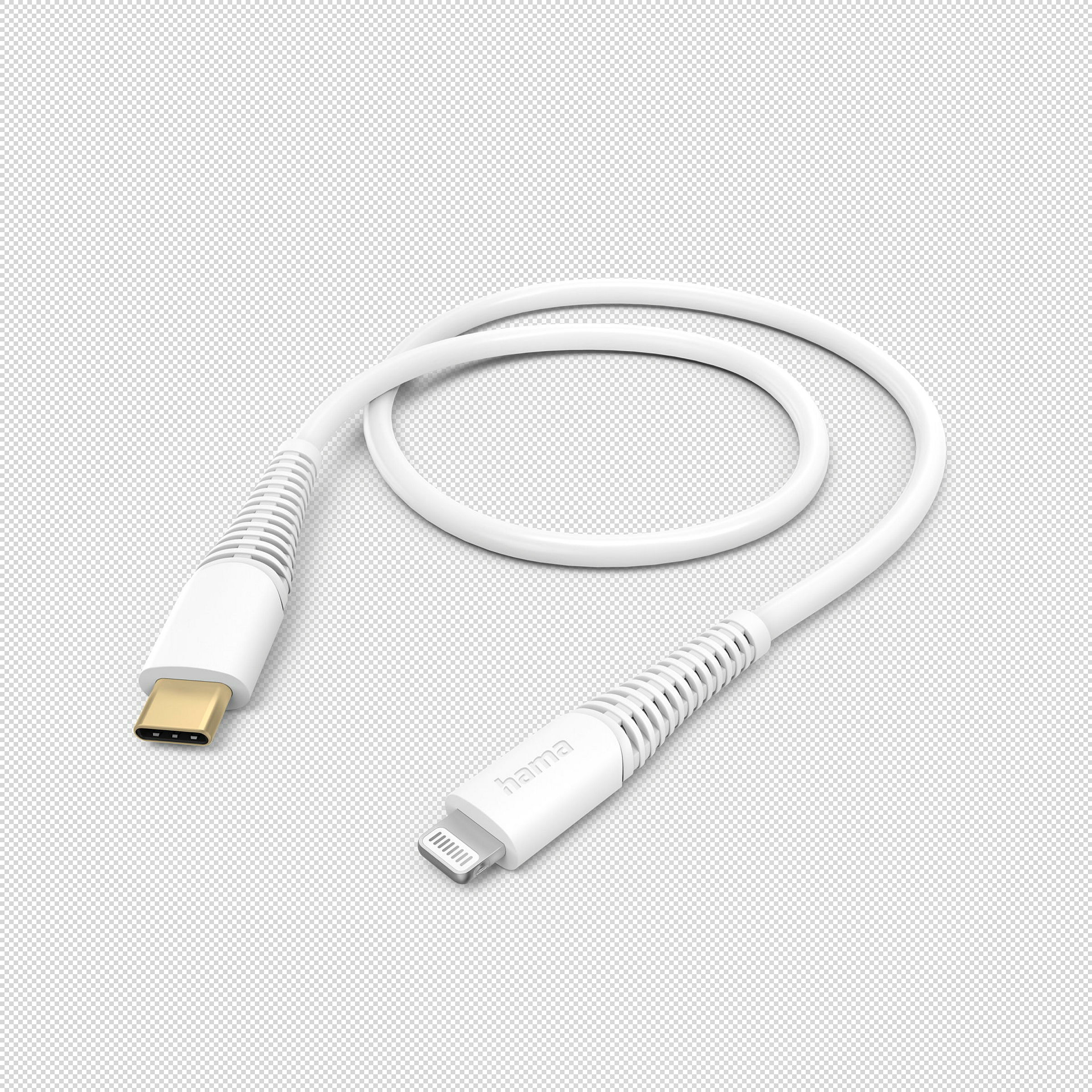 Hama Ladekabel, USB-C - Lightning, 1,5 m, Weiß