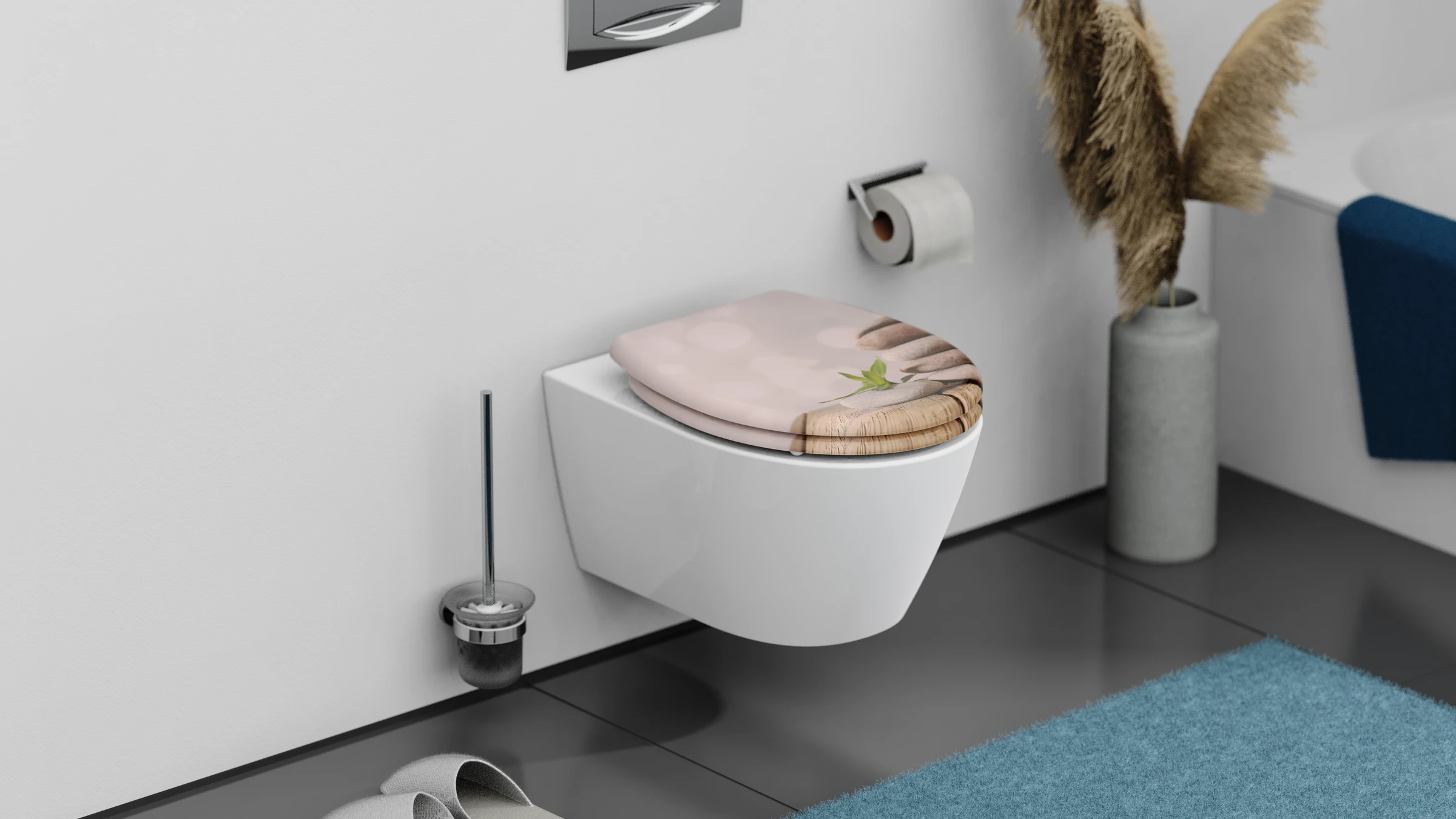 Duroplast WC-Sitz STONE PYRAMID, mit Absenkautomatik und Schnellverschluss